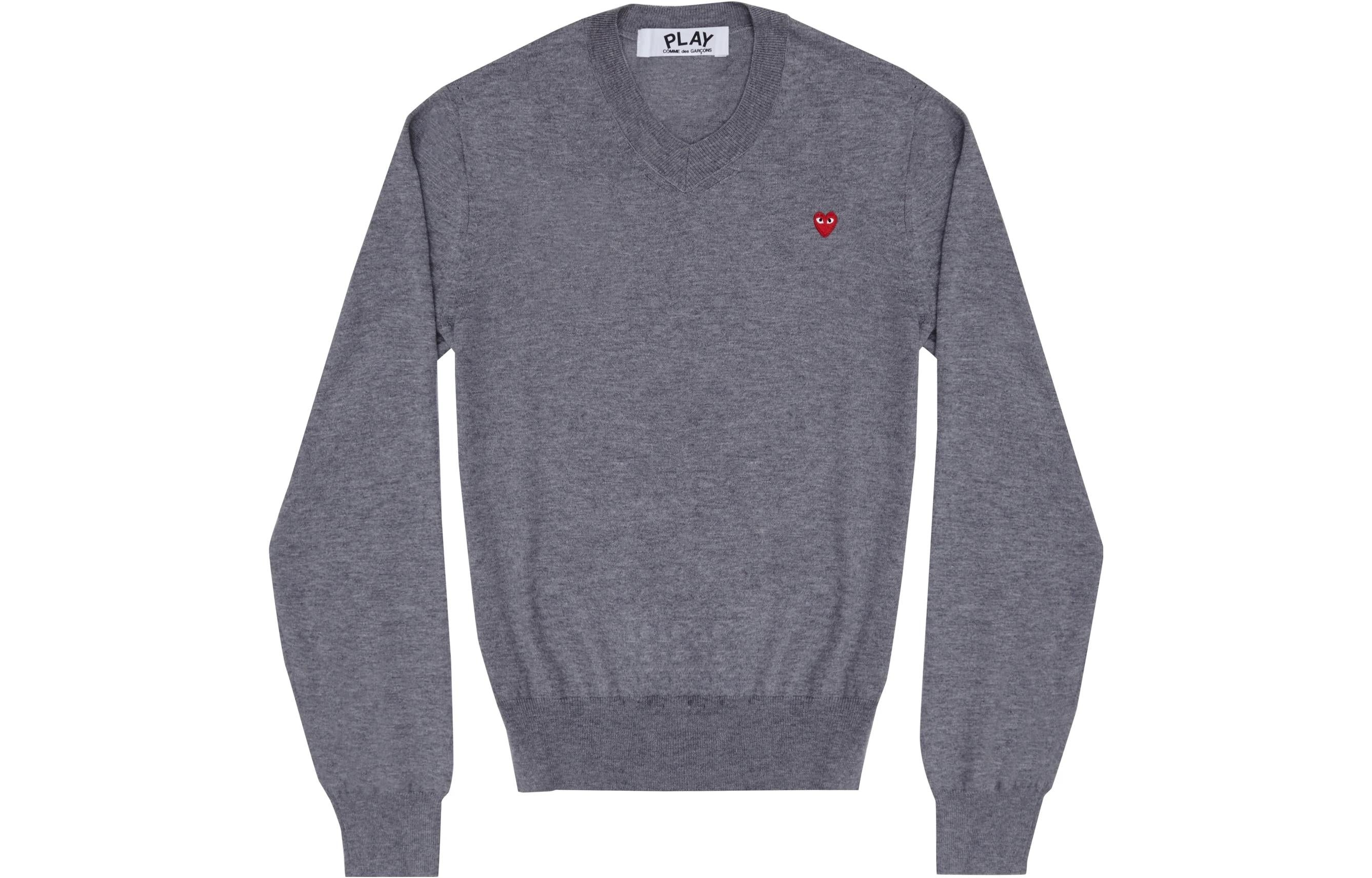 COMME des GARCONS PLAY L/S Basic T-Shirt Small Red Emblem 'Grey' AZ-N052-051-4 - 2