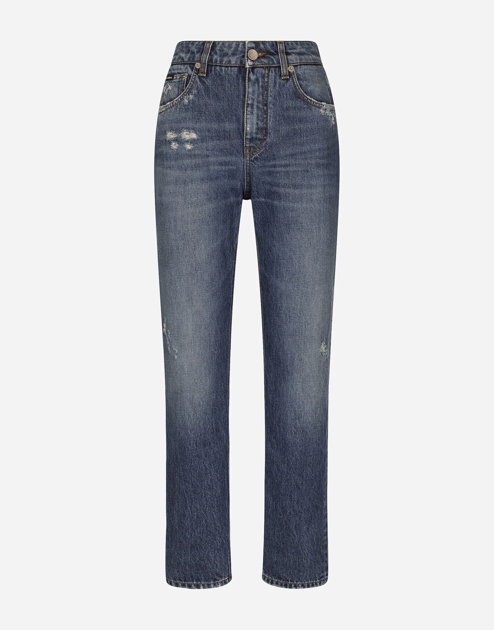 Boyfriend jeans in medium blue denim - 1