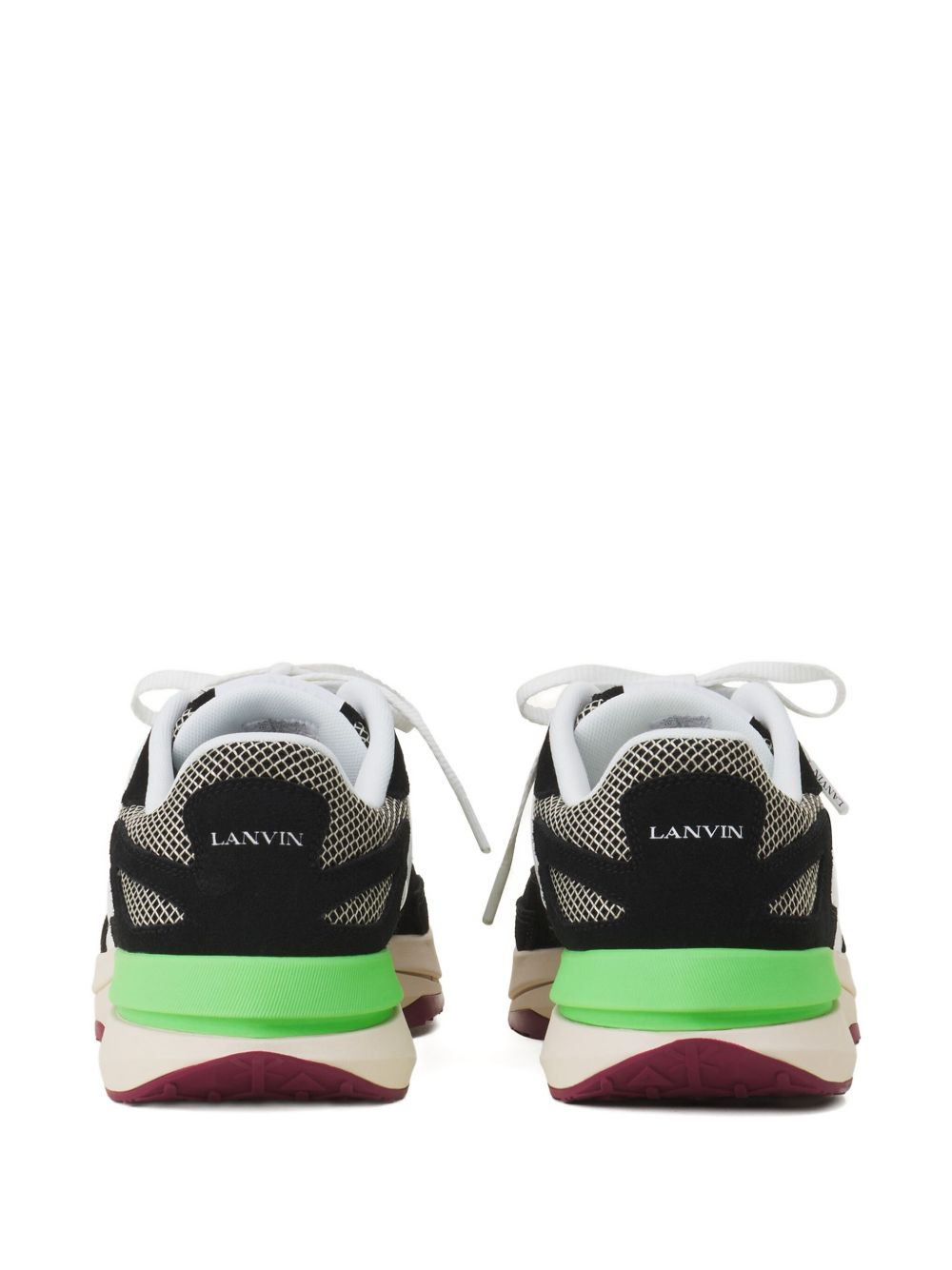 mesh-panel leather sneakers - 3