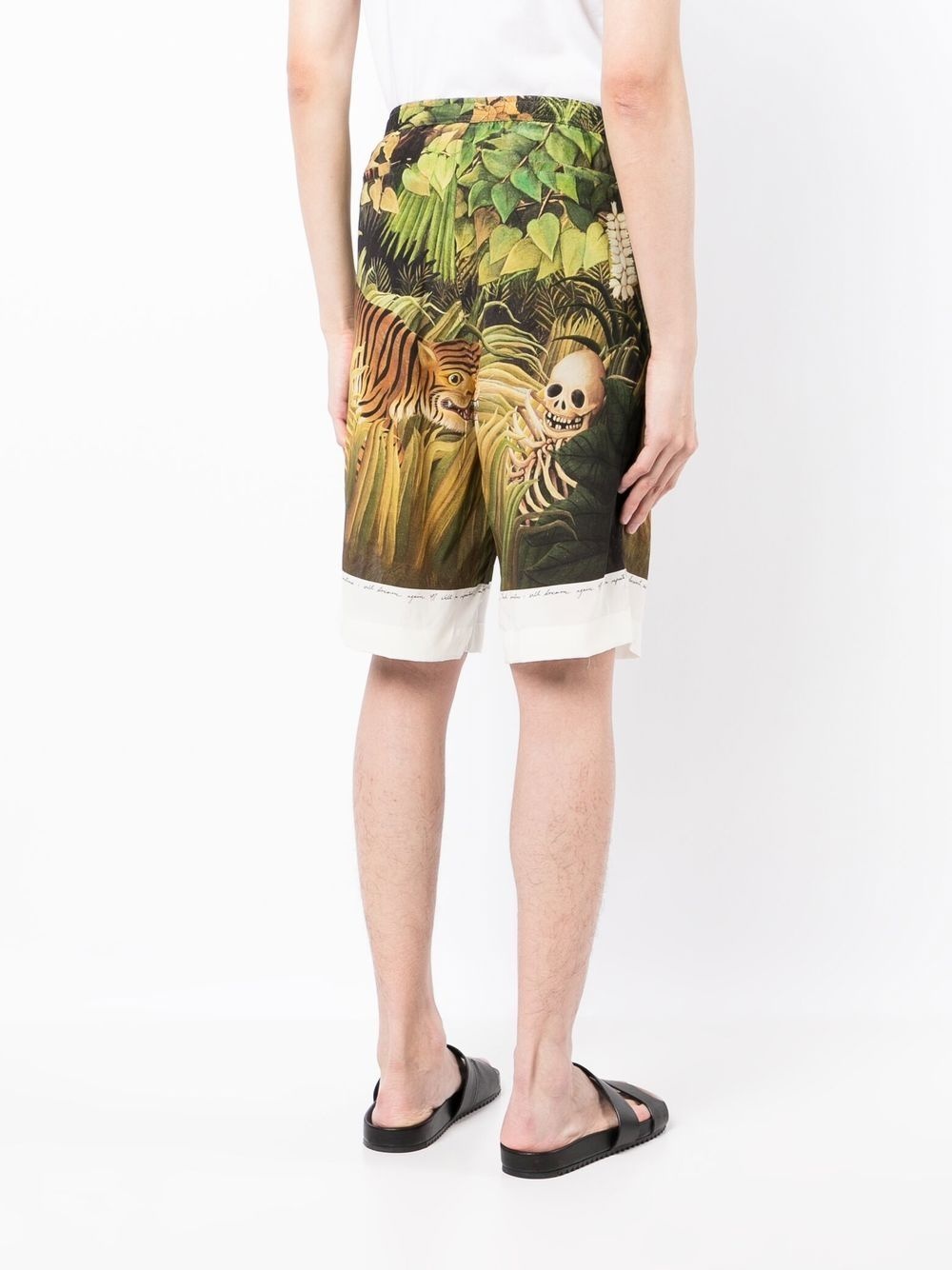 Forest graphic-print silk shorts - 4