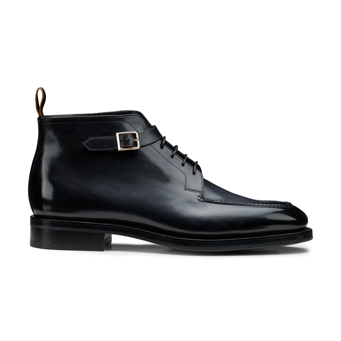 Men's grey leather ankle boot - 1