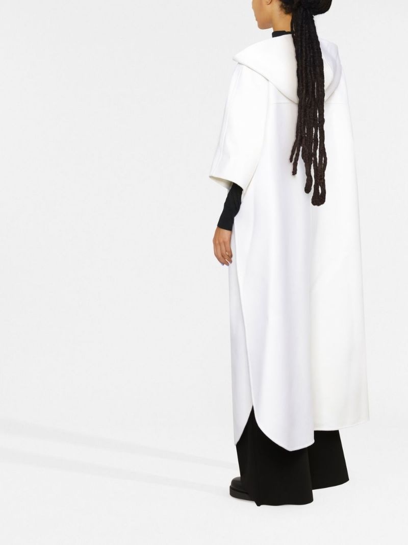 V logo-plaque hooded coat - 3