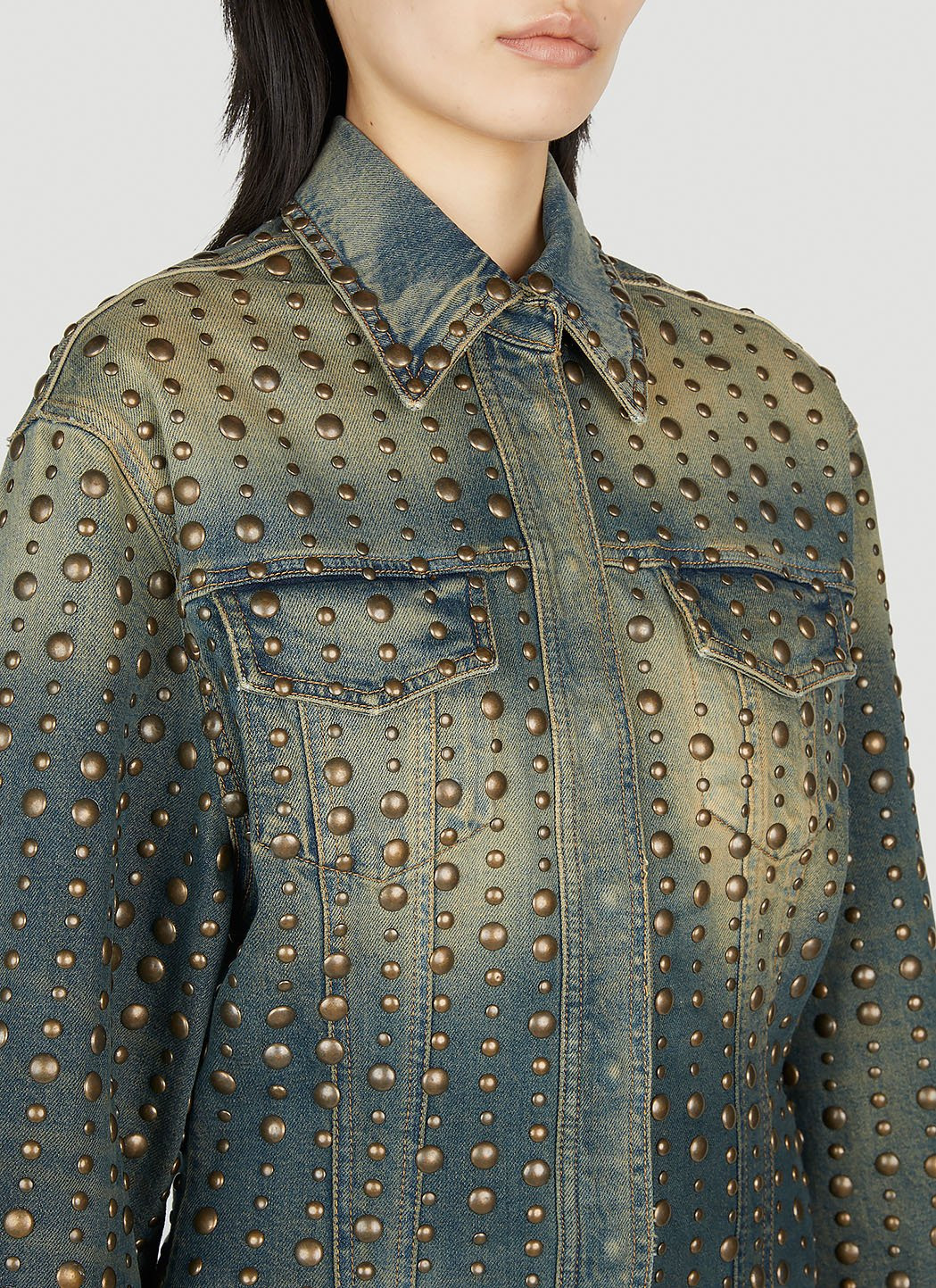 Blumarine Women Studded Denim Jacket - 5
