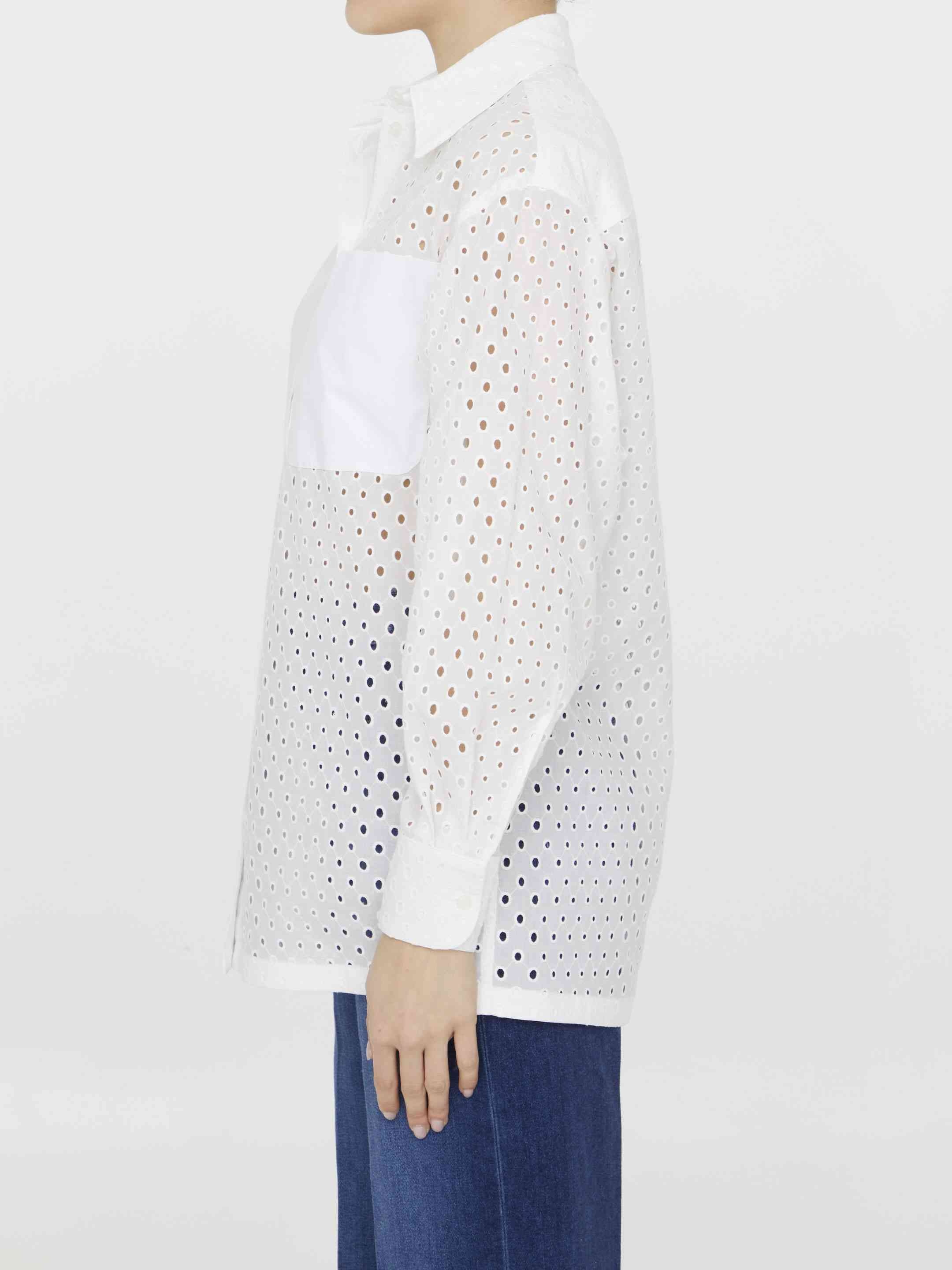 Kenzo Women Broderie Anglaise Cotton Shirt - 3