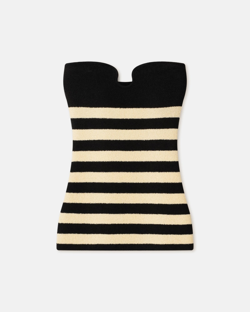 Striped Terry-Knit Bandeau Top 1
