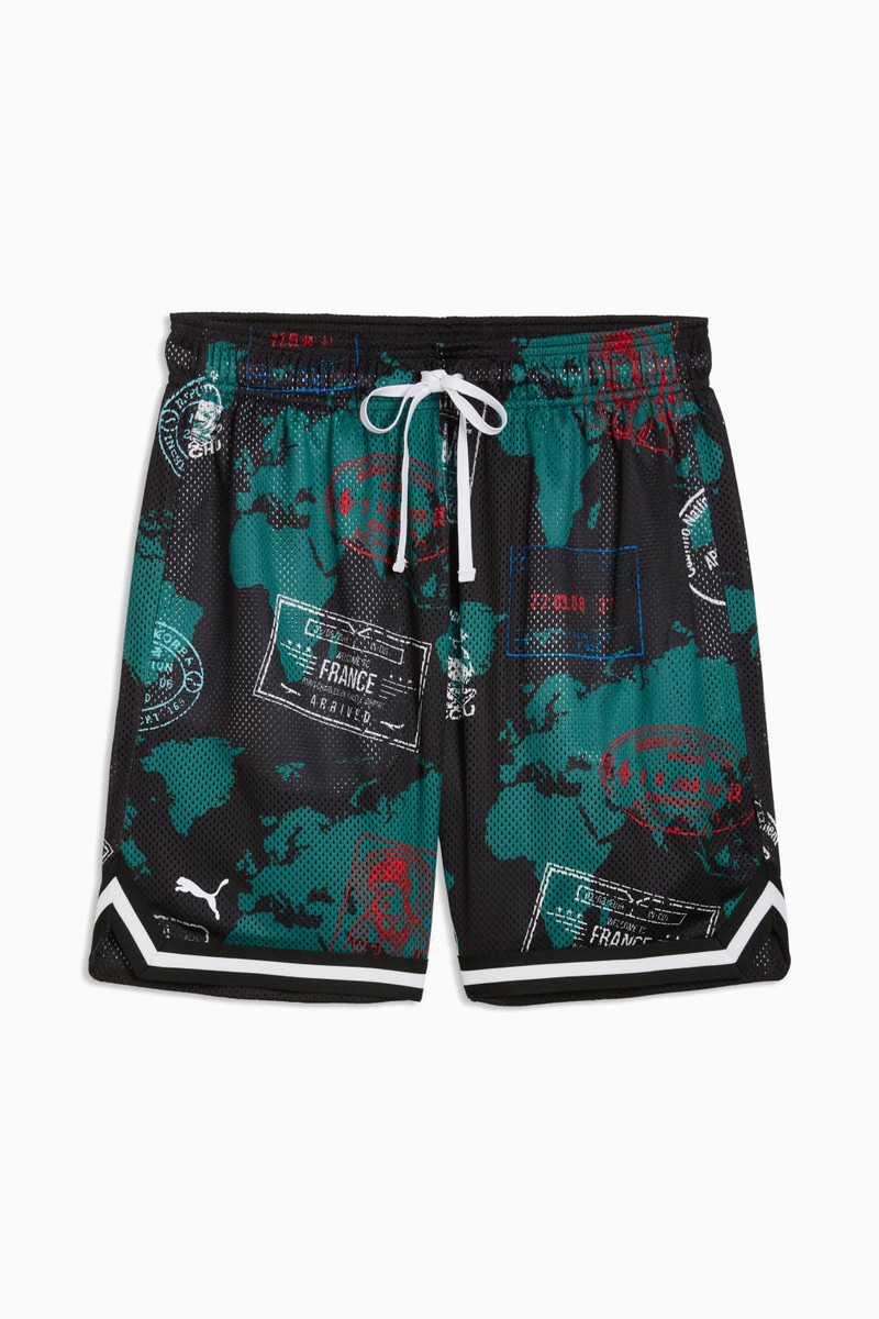 Around The World Men's Patterned 7" Basketball Shorts 1