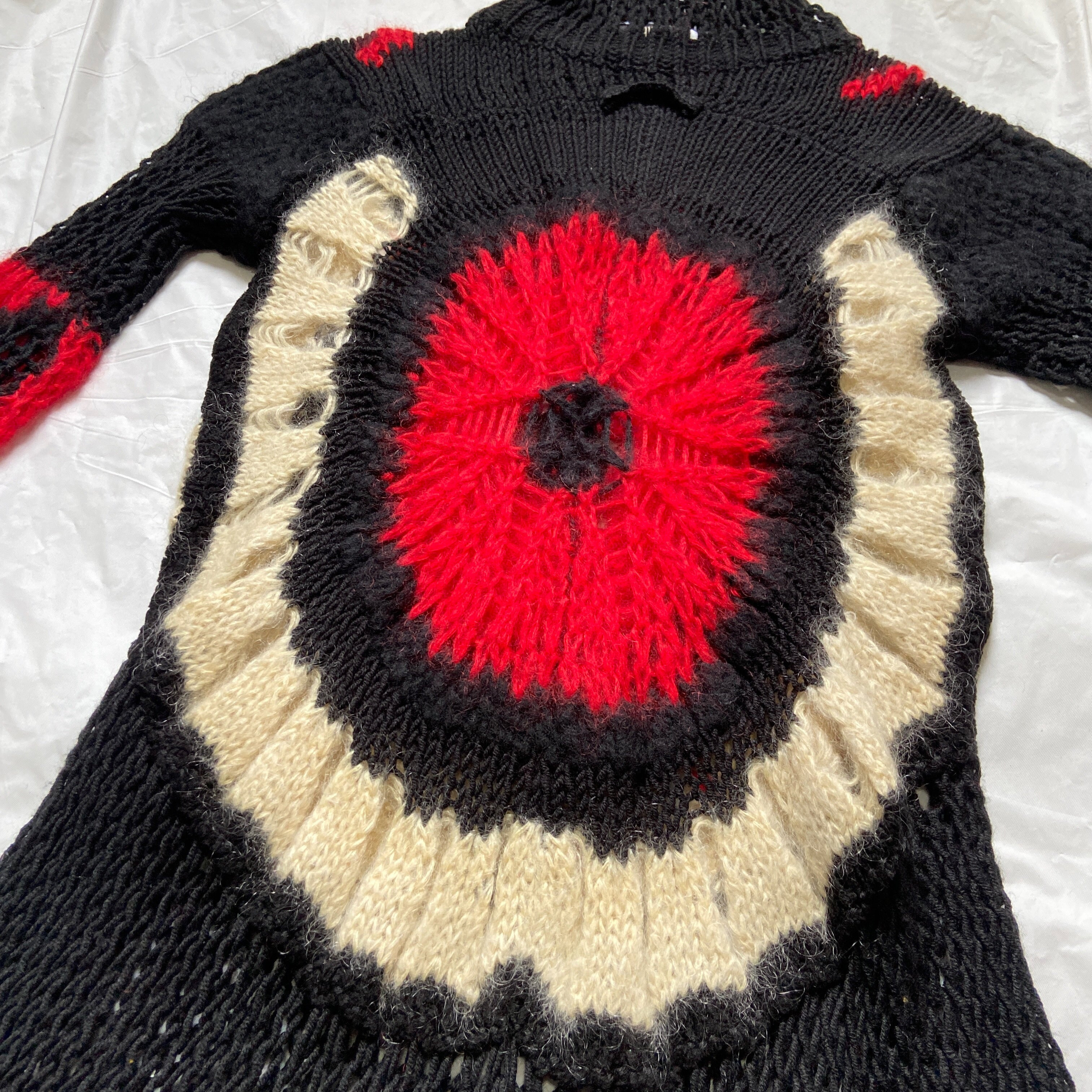 Jean Paul Gaultier Fall 2007 Mohair Spider Webbed Open Knit Sweater Dress - 14