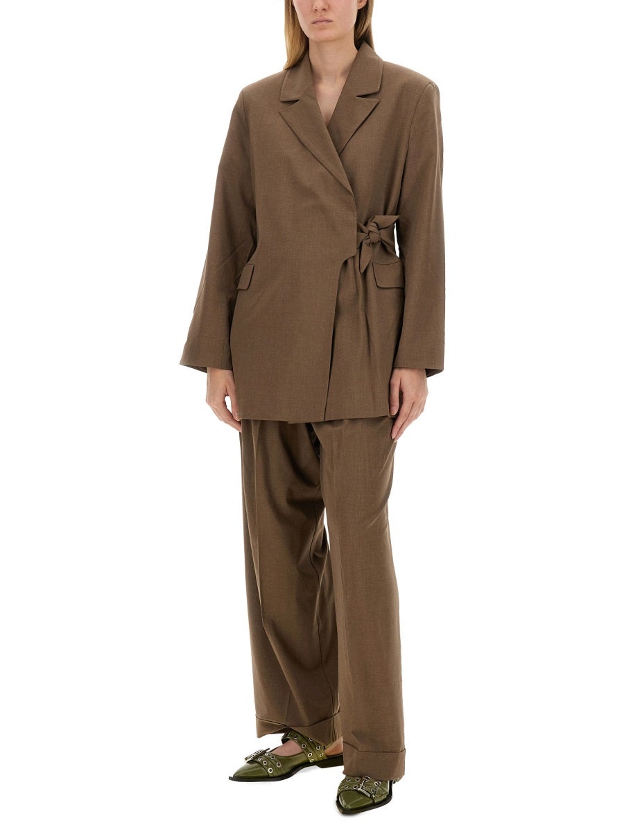 Ganni Women Asymmetrical Blazer - 2