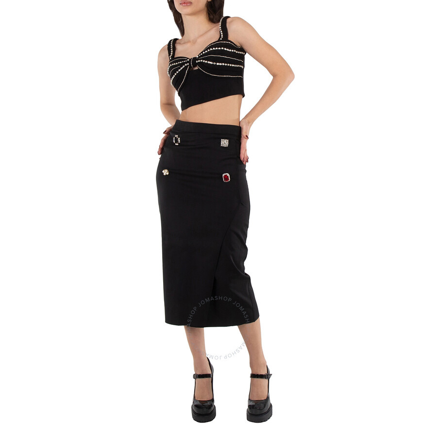 Vetements Ladies Black Fancy Button Skirt, Size X-Small - 2
