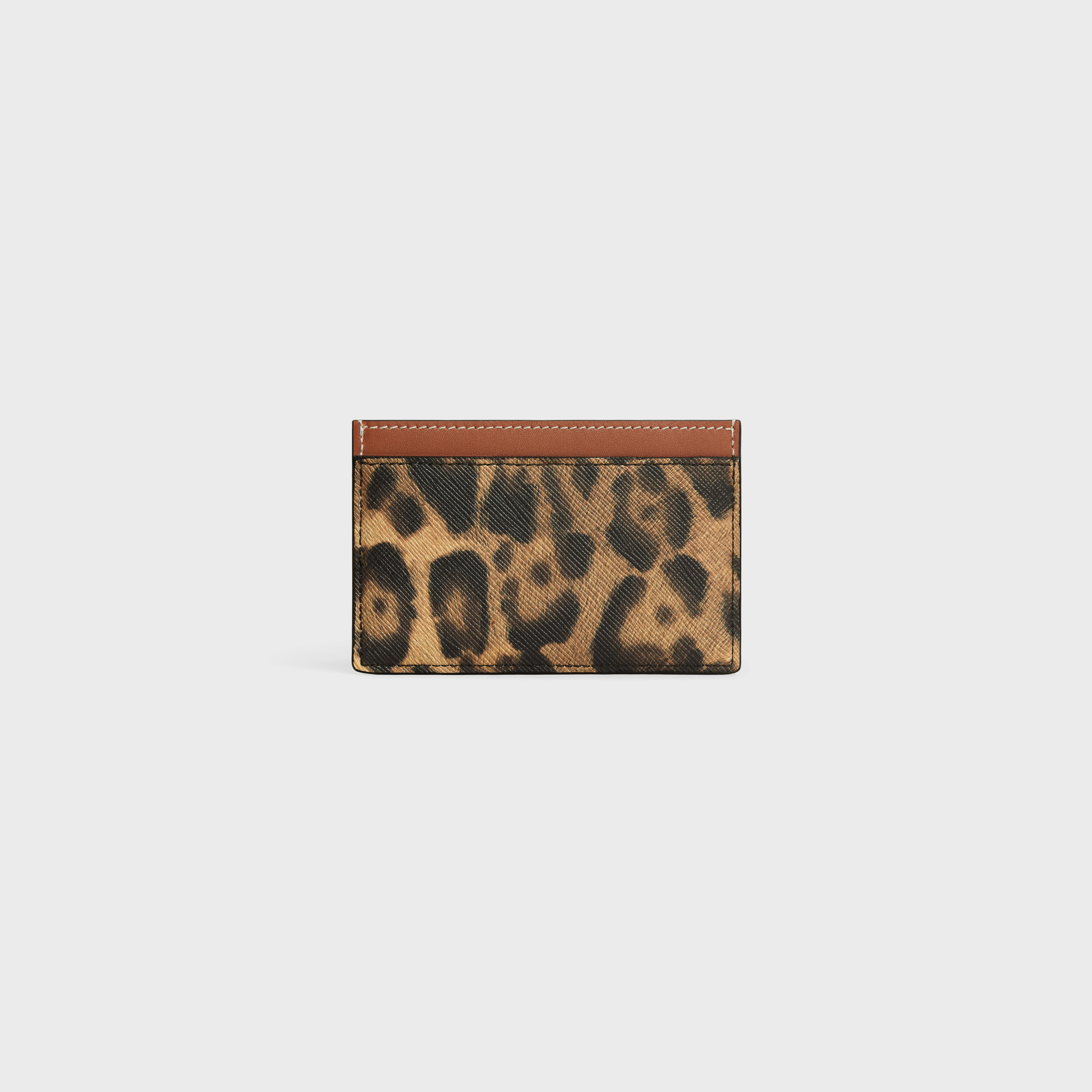 Card holder in Celine Canvas with leopard print and calfskin - 3