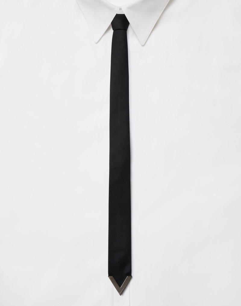 Valentino WOOL AND SILK VALENTIE TIE WITH METAL V APPLIQUÉ outlook