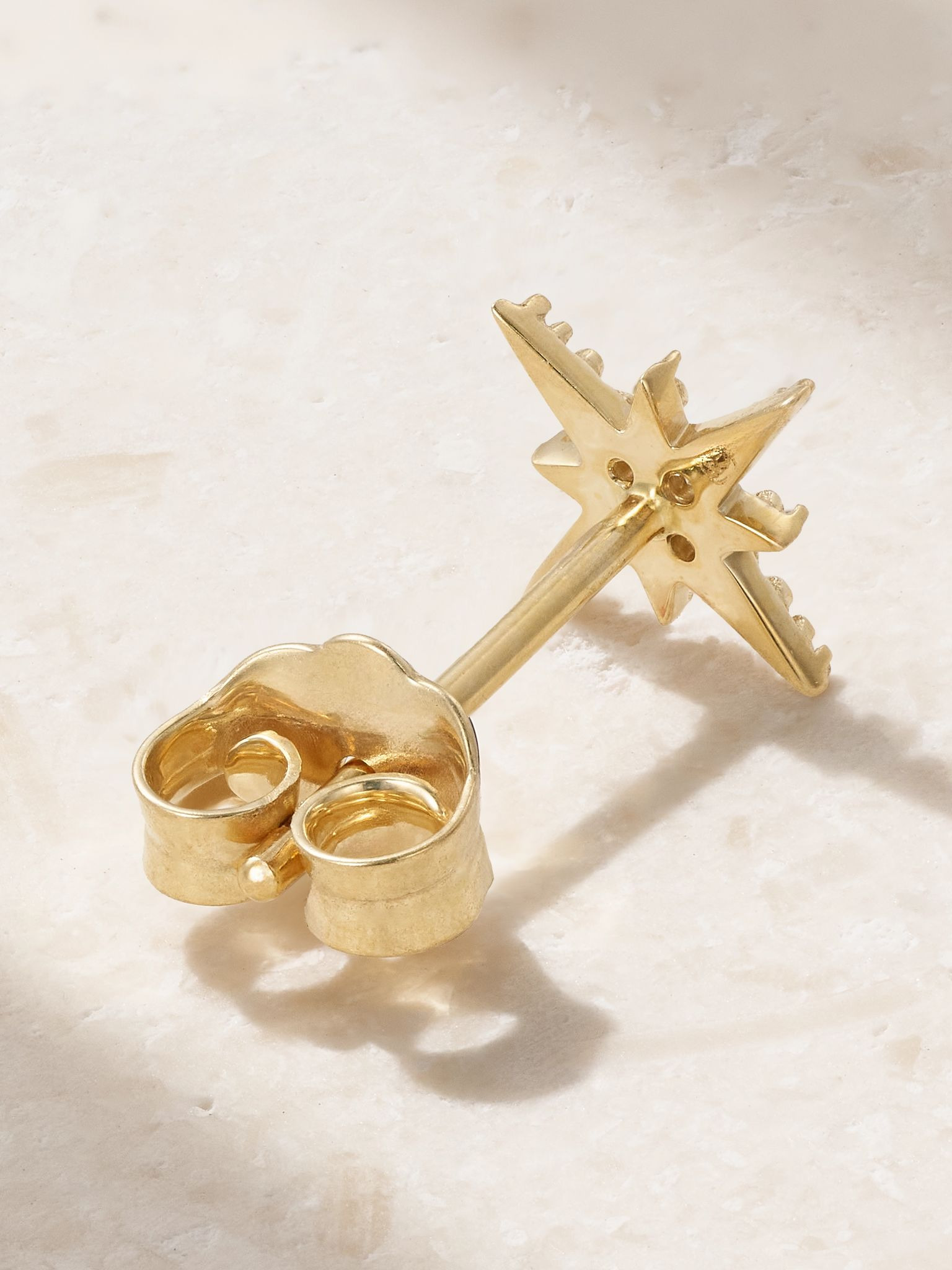 Mini Starburst 14-karat gold diamond single earring Gold - 3