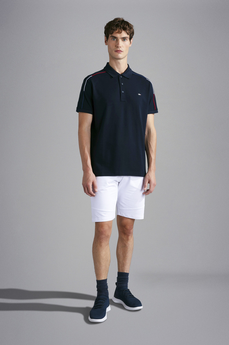 Paul & Shark COTTON PIQUE POLO SHIRT WITH TRICOLOUR DETAILS outlook