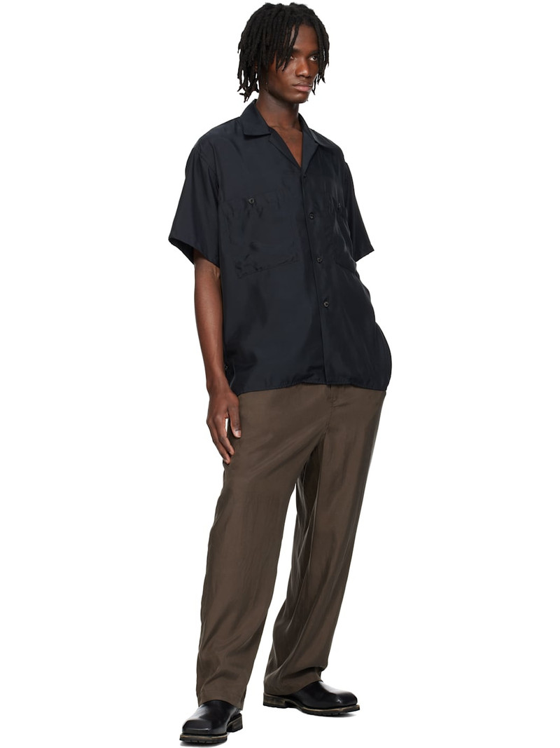 YOKE Black Chambray Open Collar Shirt outlook