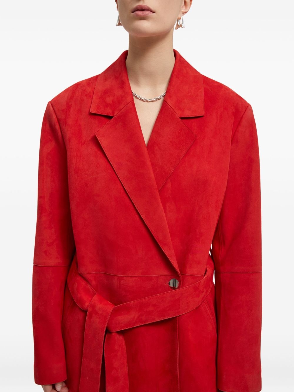 leather belted jacket - 4