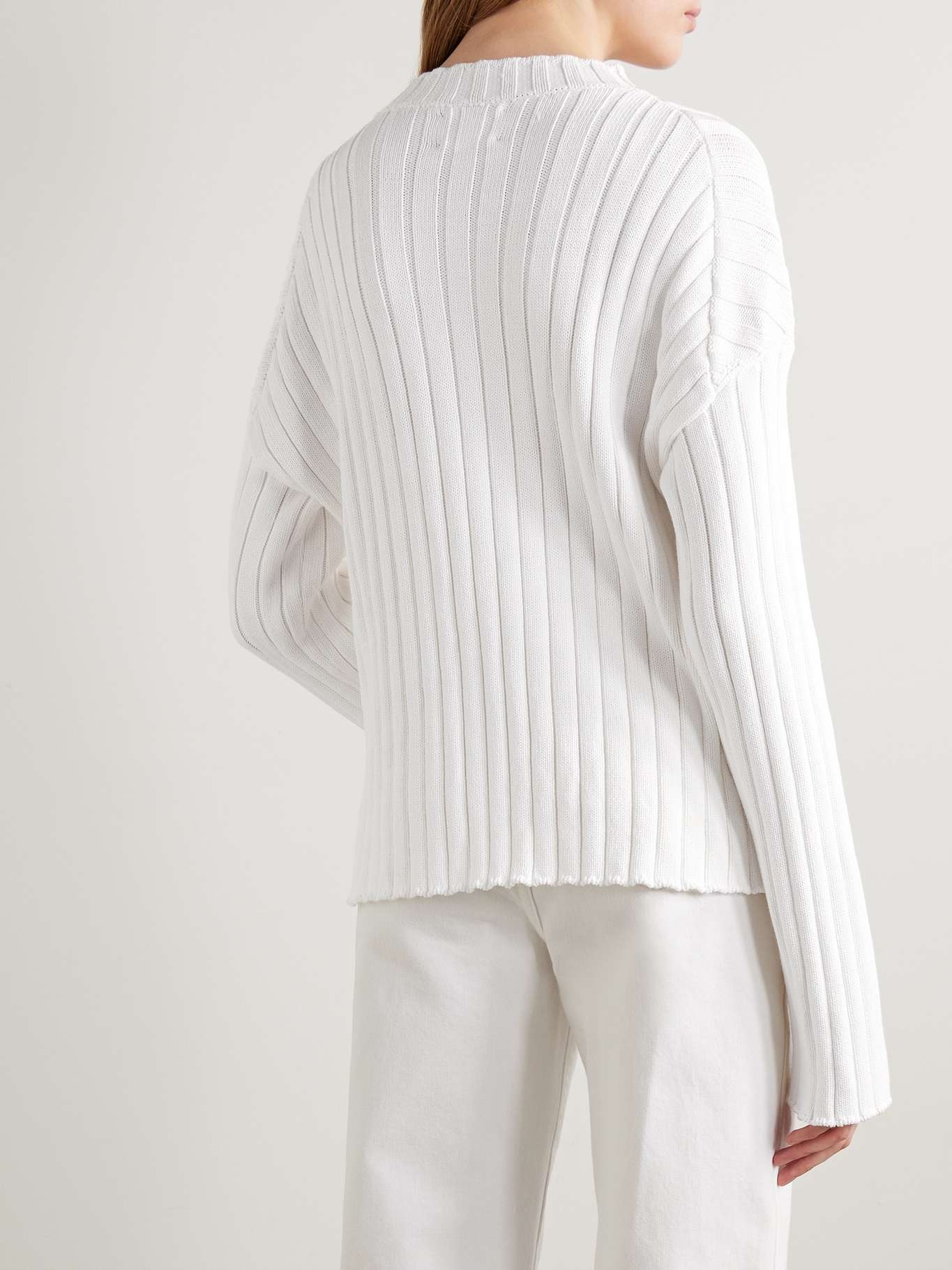 Sable ribbed cotton-blend sweater - 3