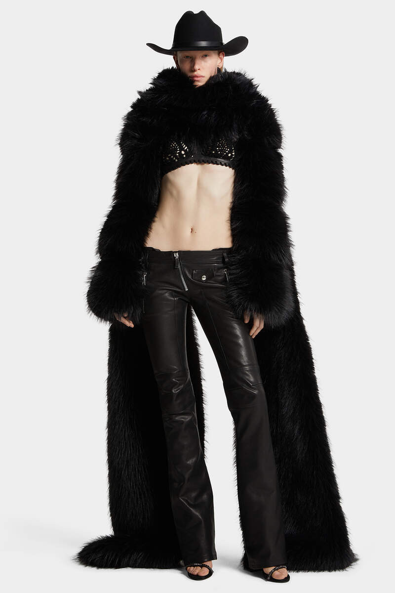 LEATHER TONG BIKER PANT - 3