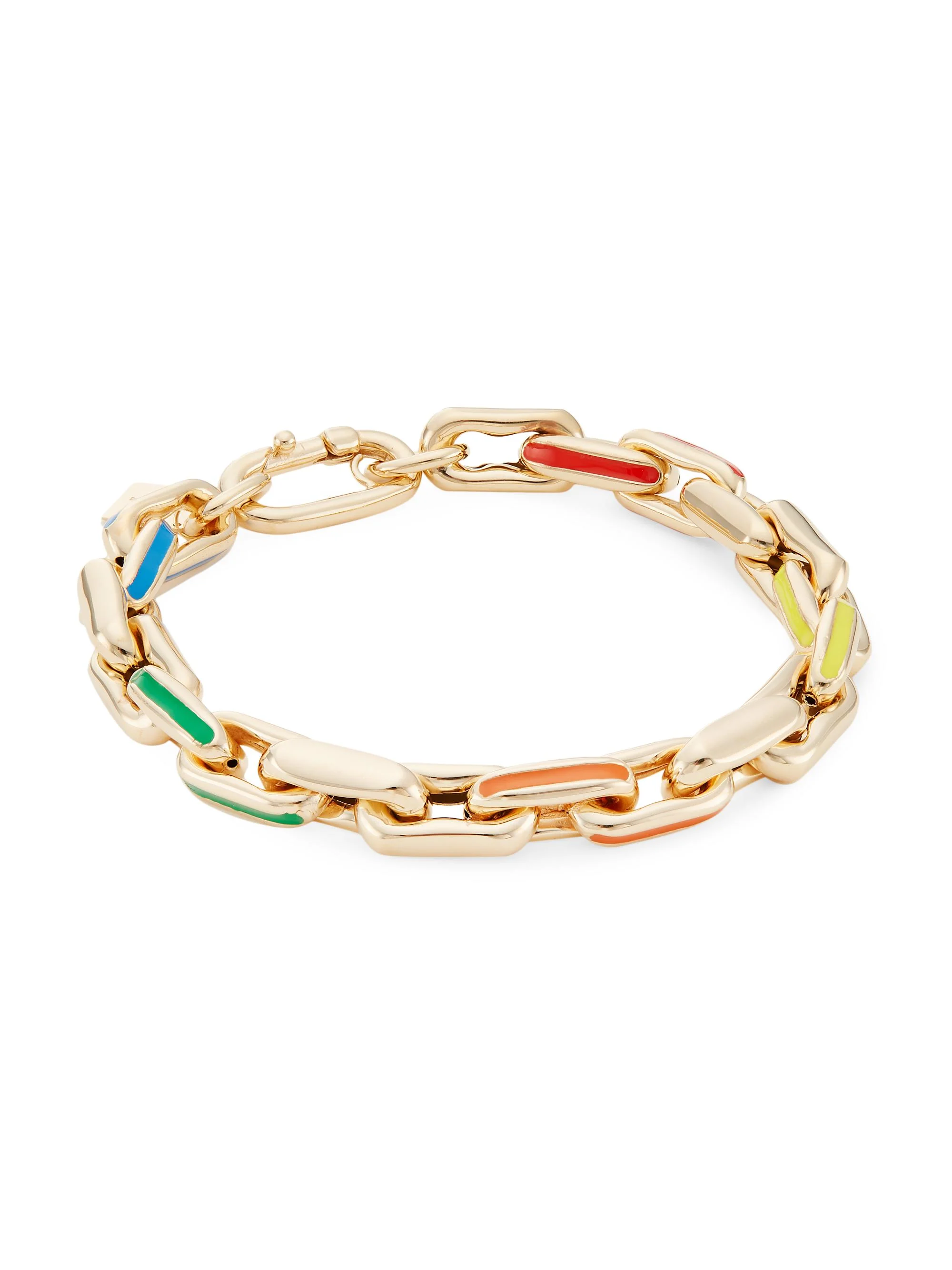 Women's 14K Yellow Gold & Enamel Small Chain Bracelet/6.5" - 1
