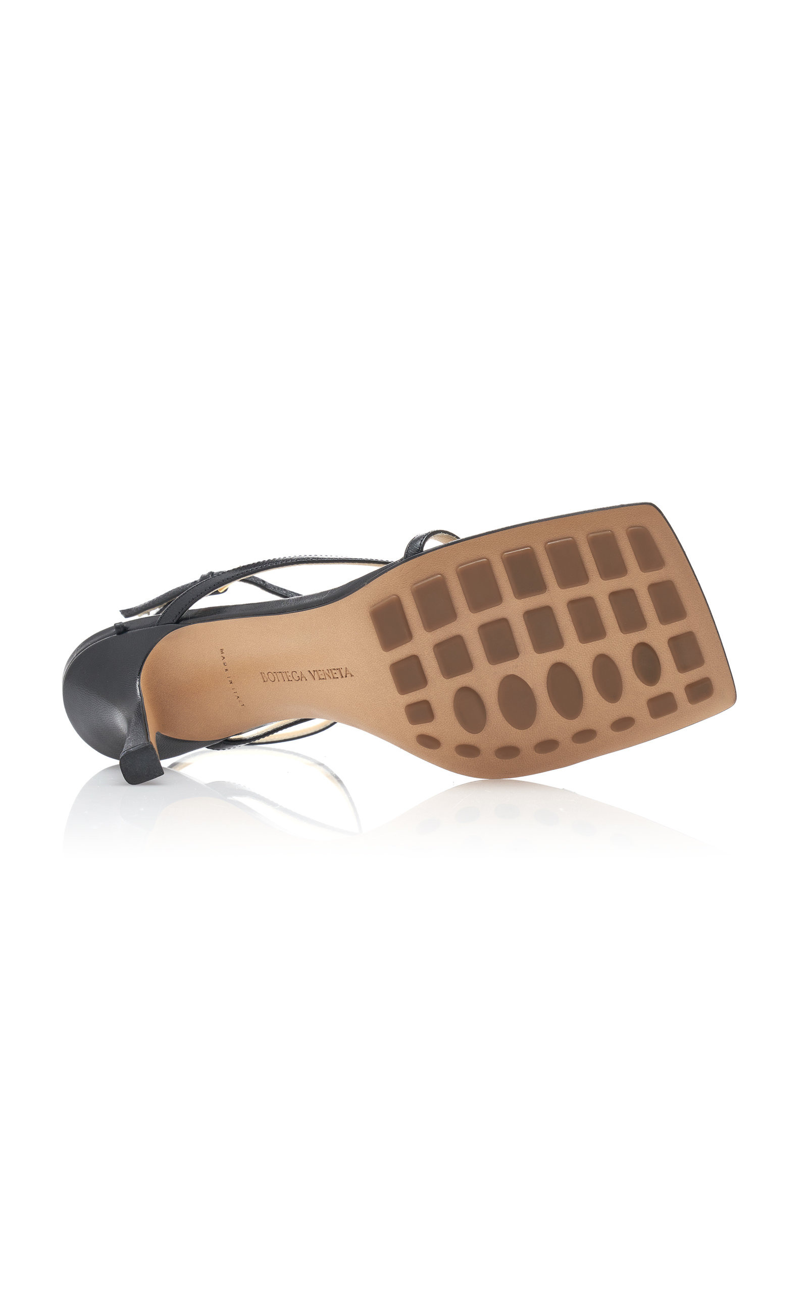 Chain-Trimmed Lounge Leather Sandals black - 7