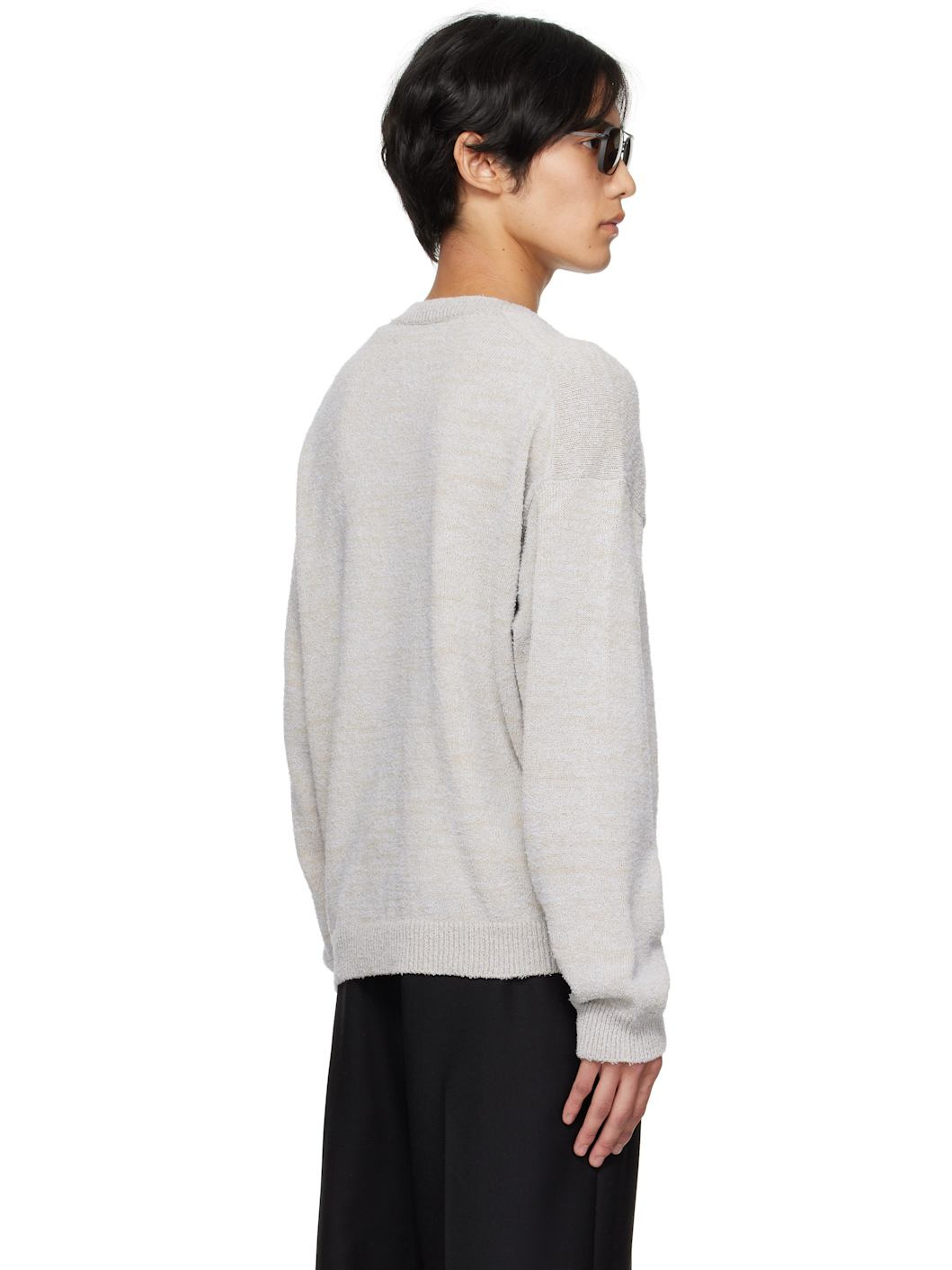 Beige V-Neck Sweater - 3