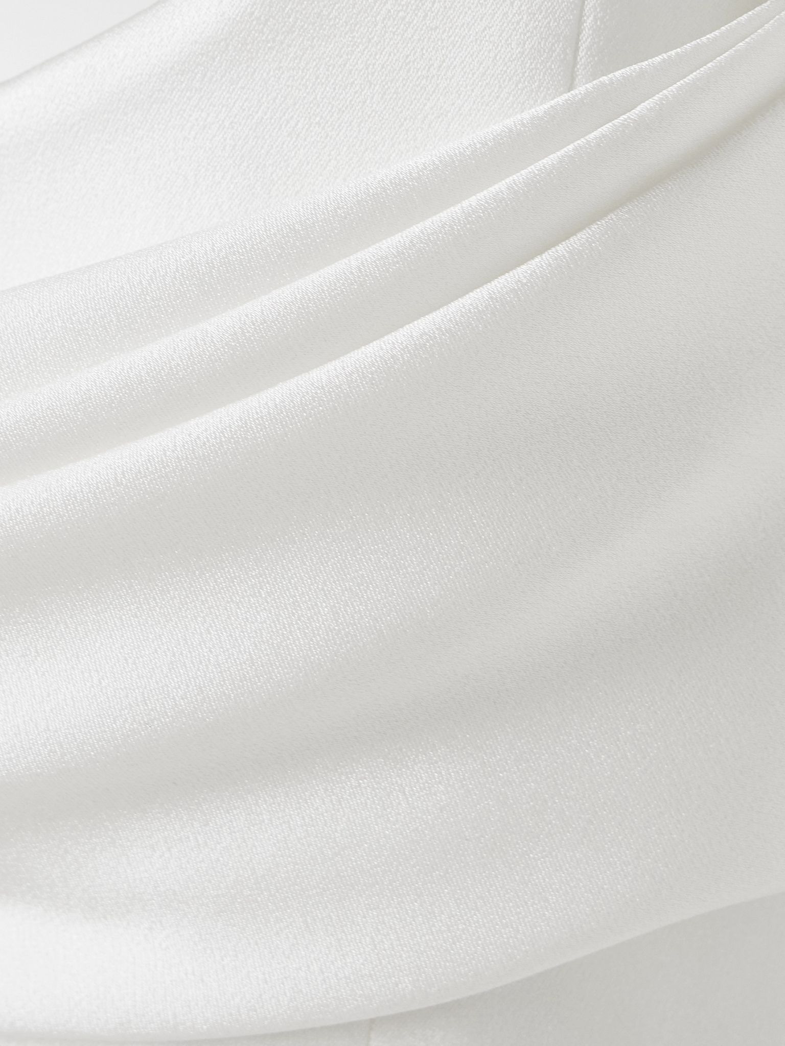 Strapless draped satin-crepe midi dress White - 4