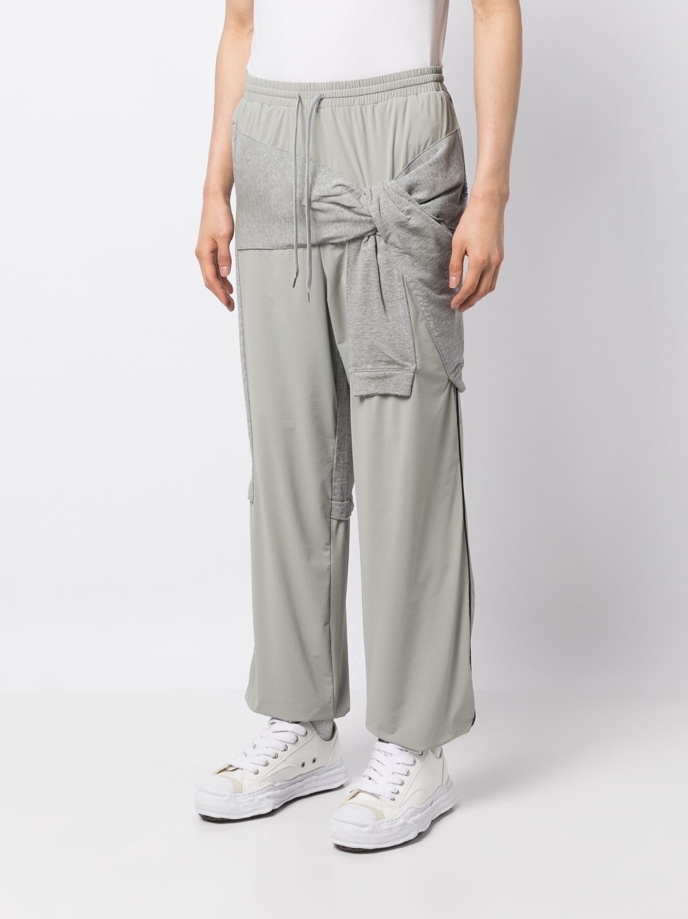 layered-design drawstring track pants - 3