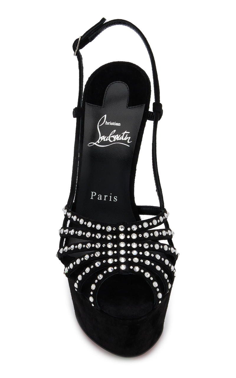 Christian Louboutin Alta 160mm Suede Platform Sandals black outlook