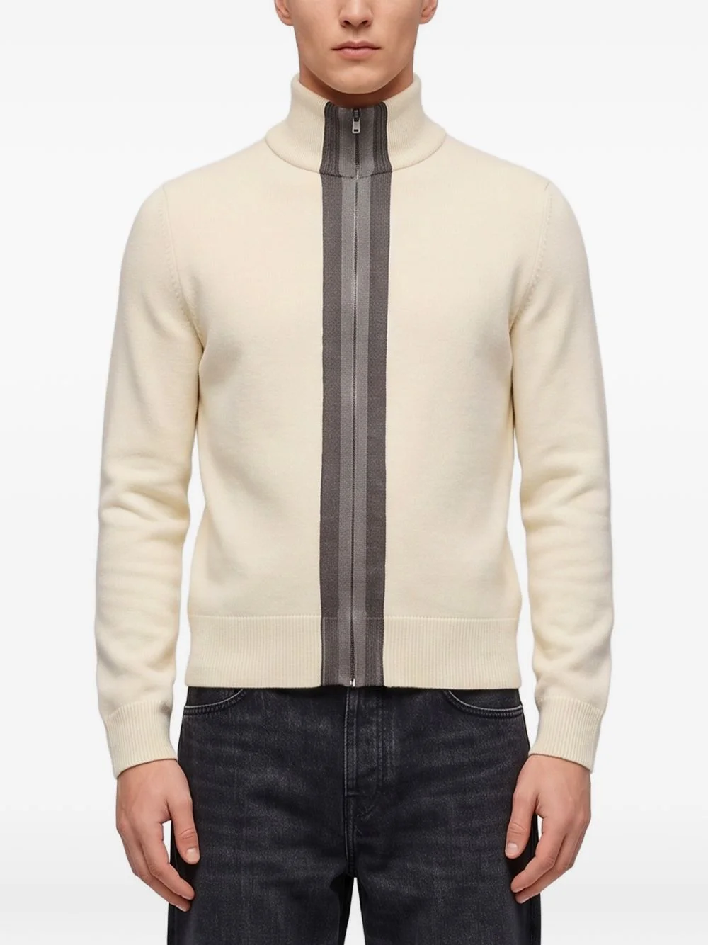 knit wool sweater with muted Web - 1