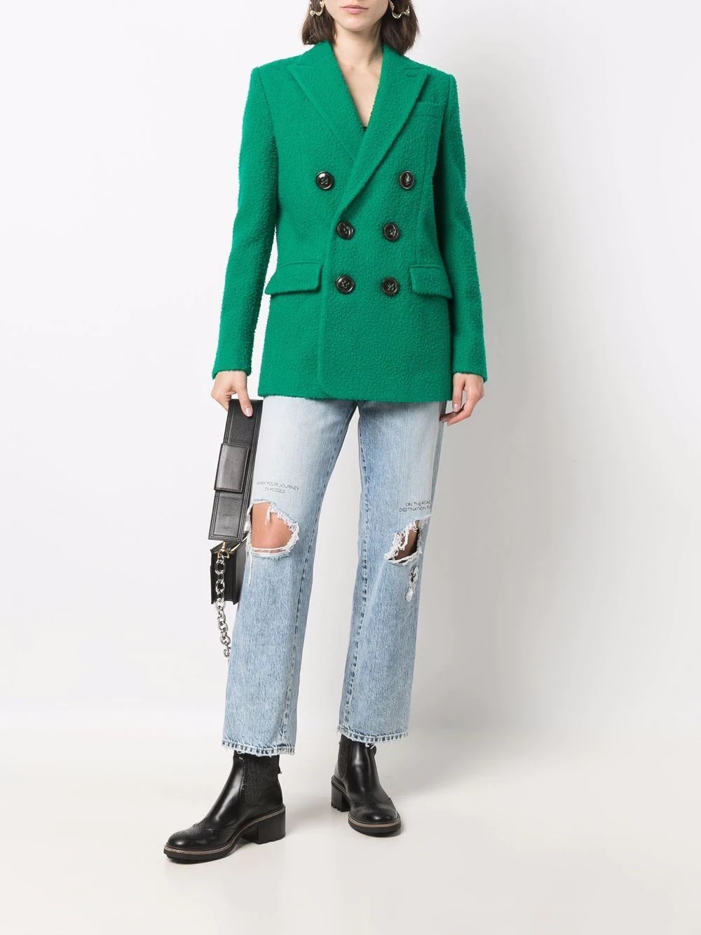 distressed straight-leg jeans - 2