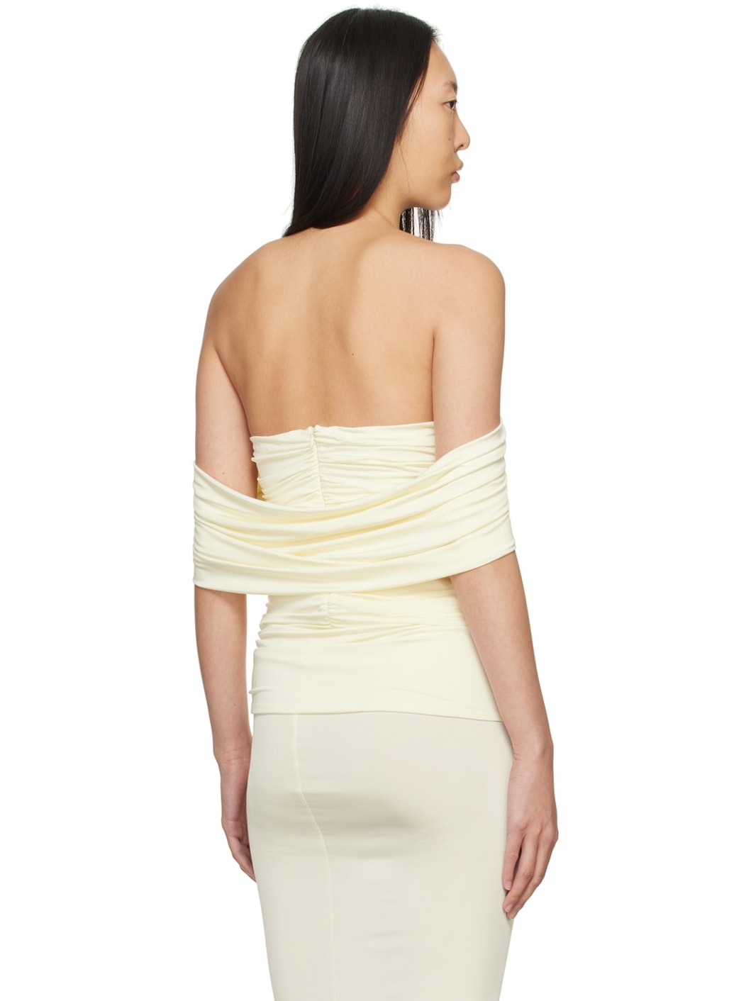 Off-White Draped Top - 3