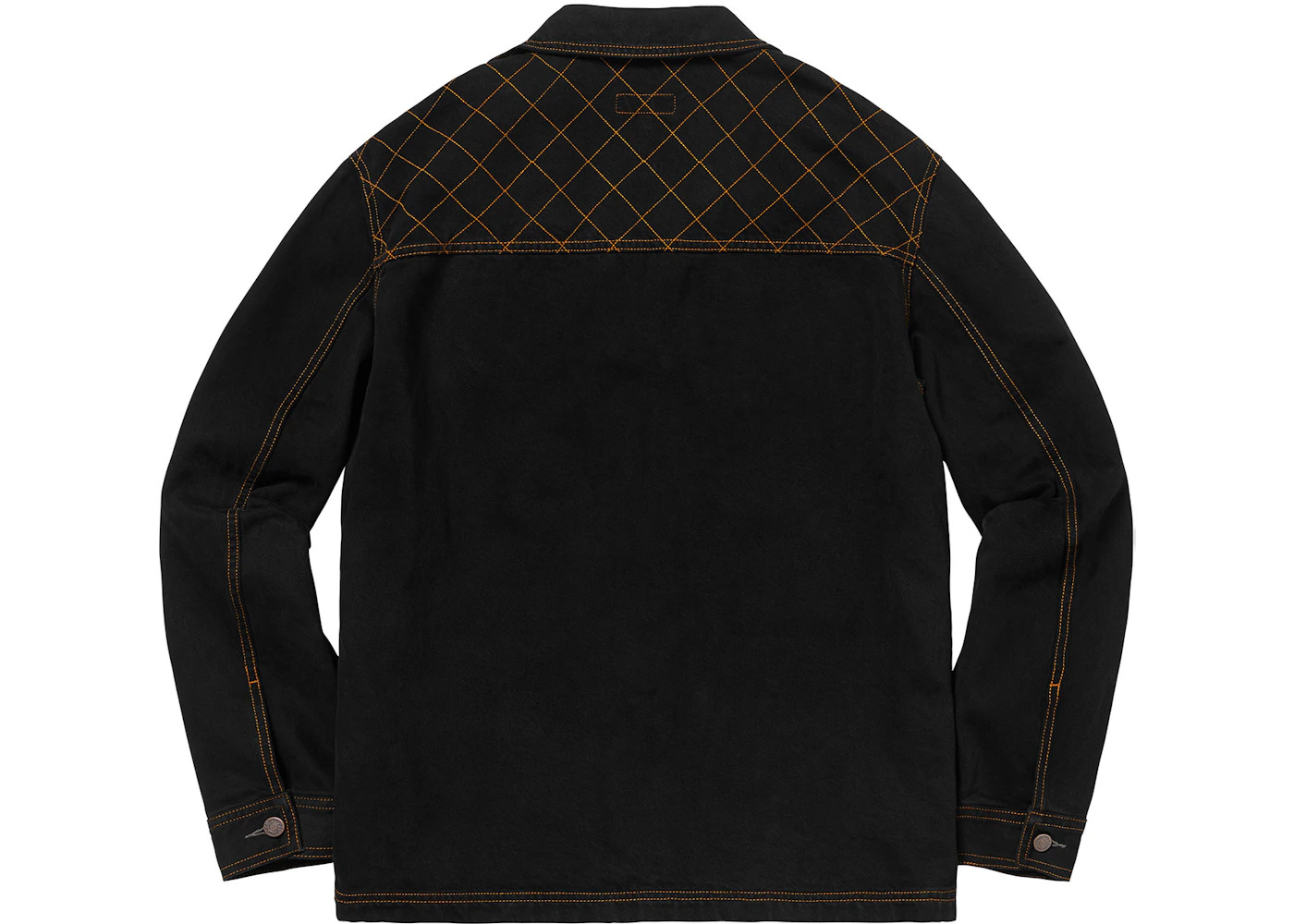 Supreme Diamond Stitch Denim Chore Coat Black - 2