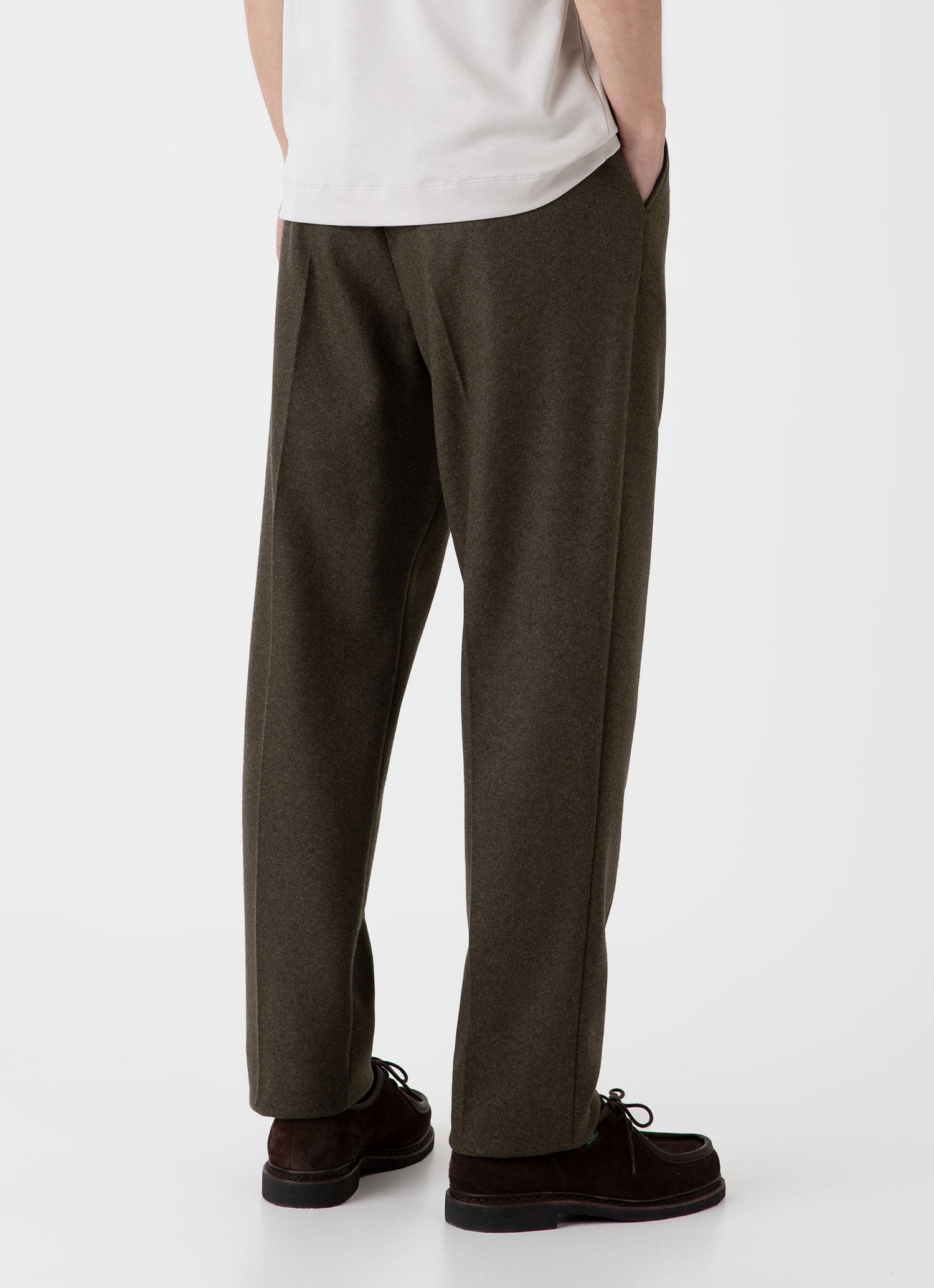 Pleated Boiled Wool Trouser - 5