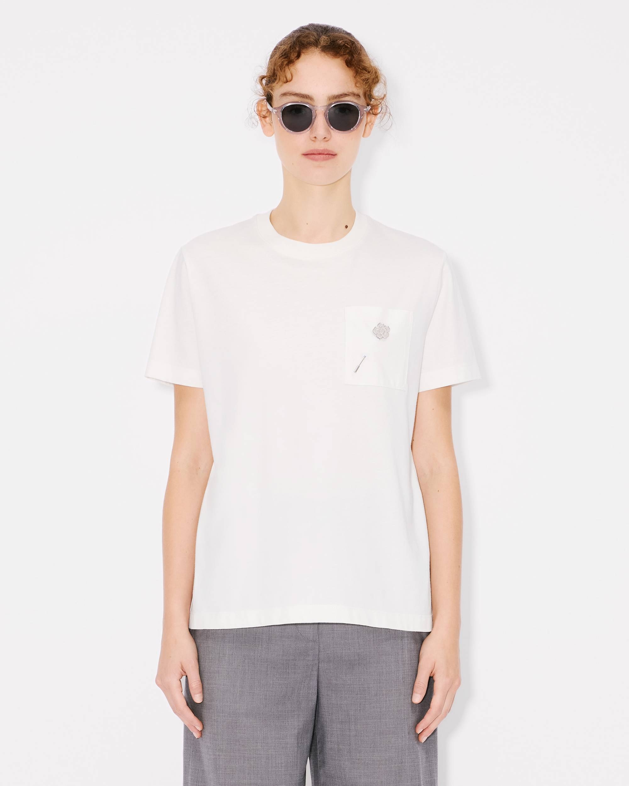 'Boke Flower' embroidered loose T-shirt in cotton - 3