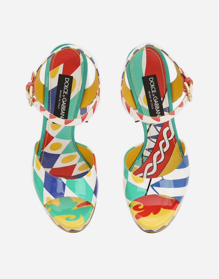 Polished calfskin platform sandals - 4