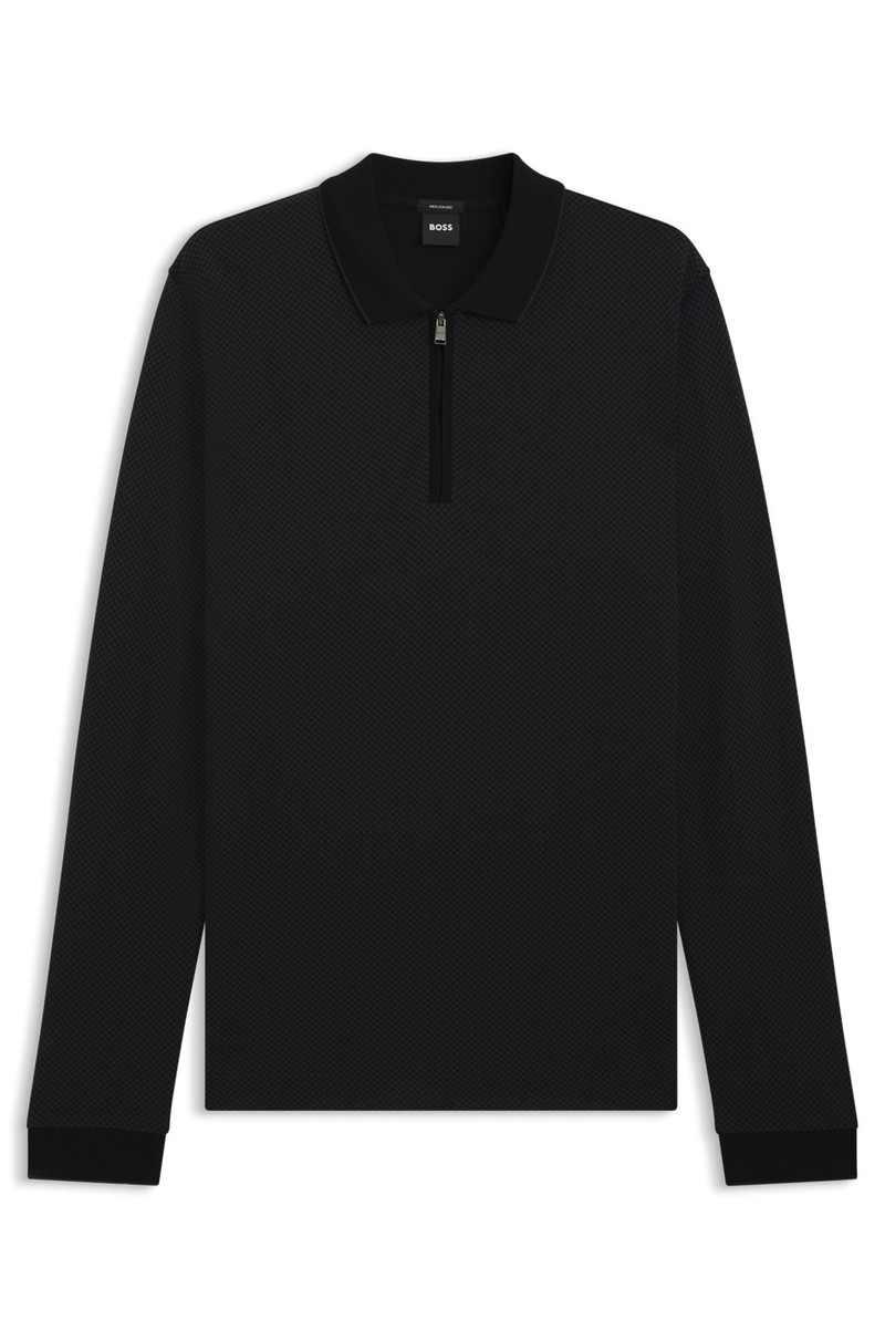 MERCERISED-COTTON POLO SHIRT WITH TWO-TONE STRUCTURE 1