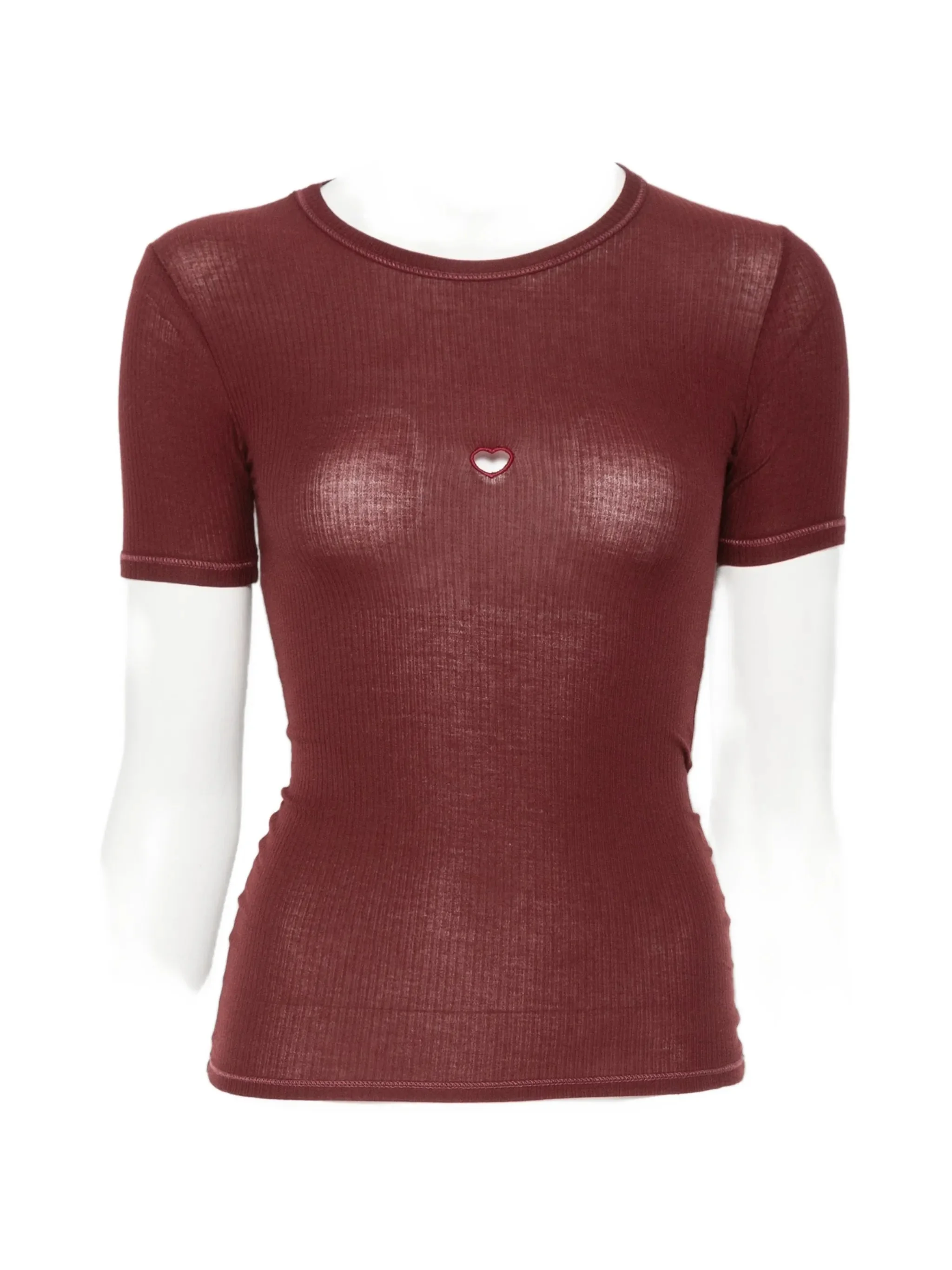 Baserange Heart-cutout Ribbed T-shirt - 1