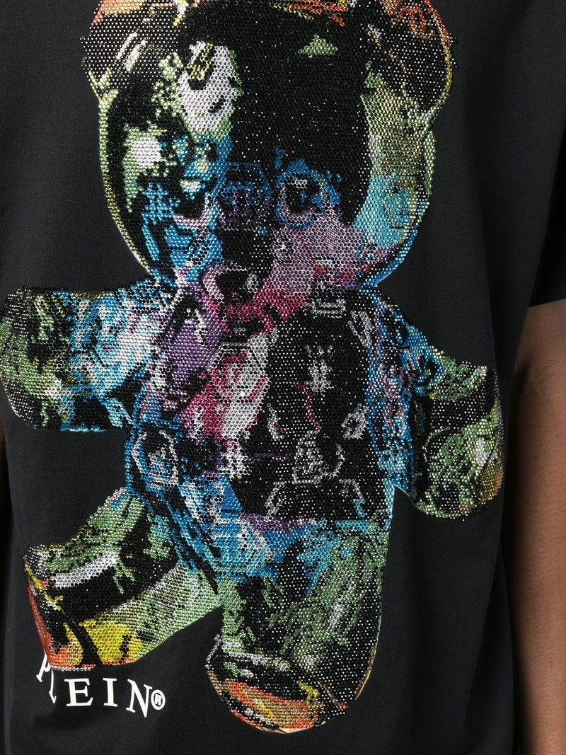 rhinestone-embellished teddy-print T-shirt 5