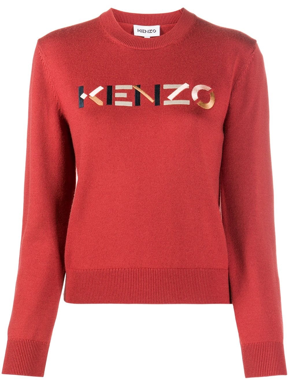 embroidered logo crew neck jumper - 1