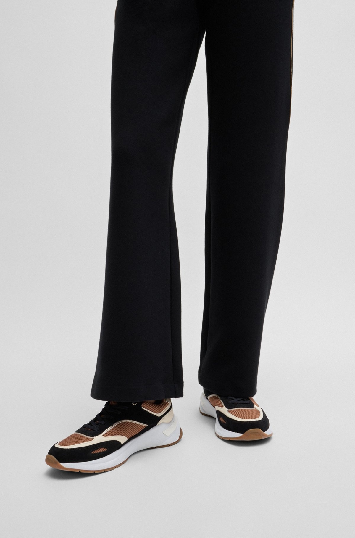 MIXED-MATERIAL TRAINERS WITH SUEDE AND MESH - 4