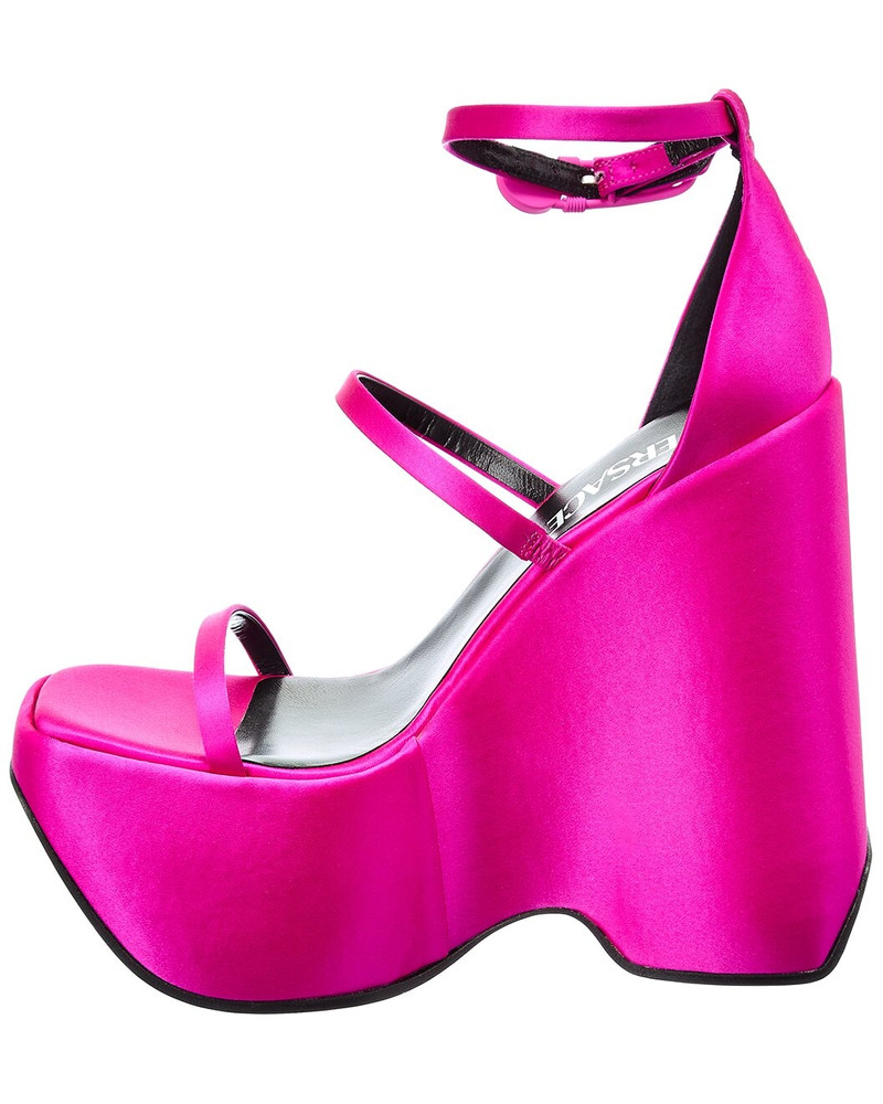 VERSACE Versace Triplatform Satin Sandal outlook