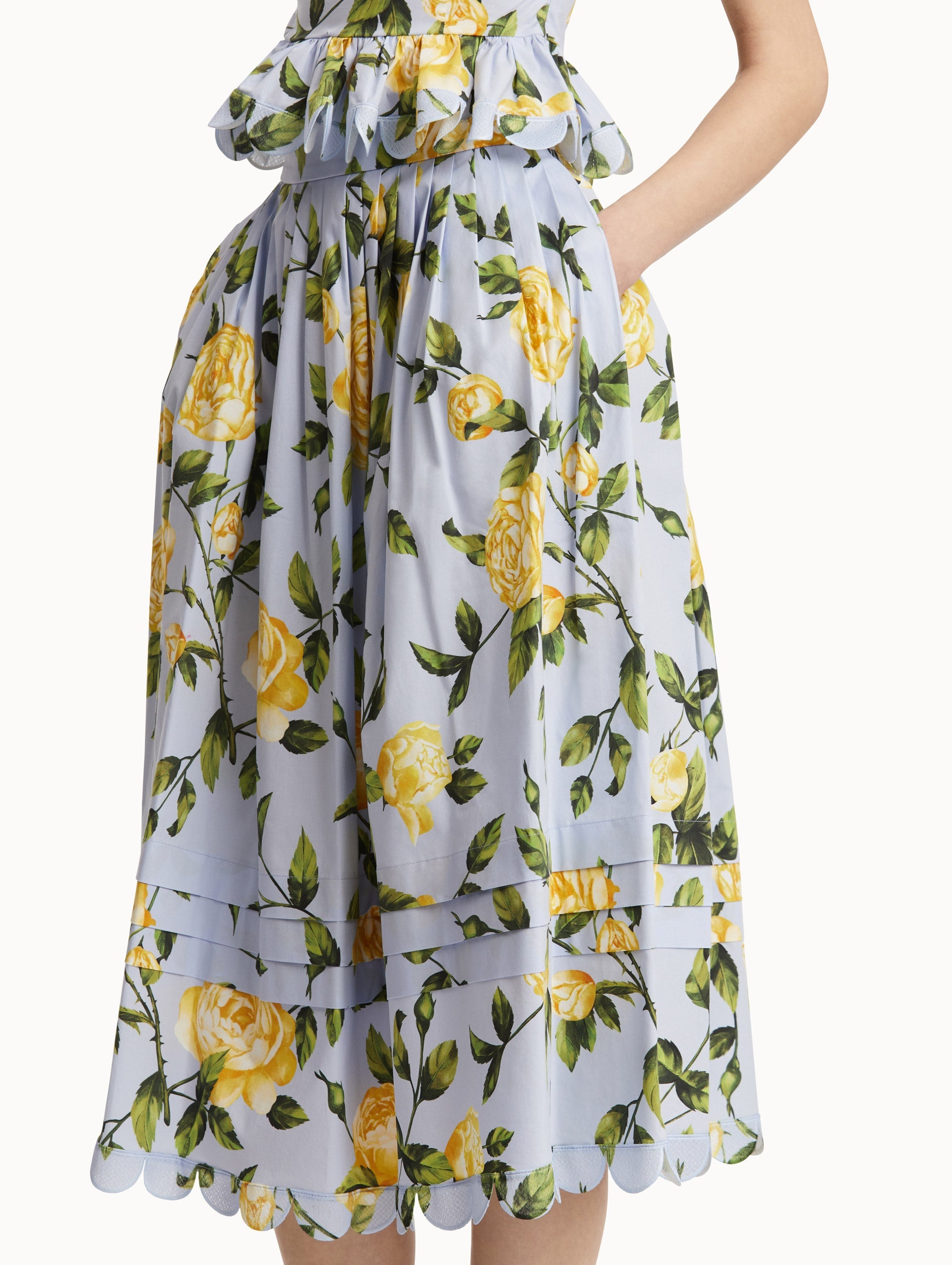 ENGLISH ROSE COTTON POPLIN SKIRT - 6