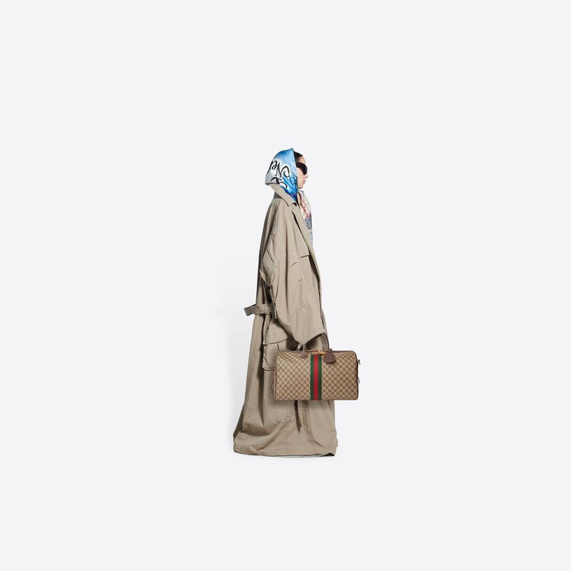 BALENCIAGA Men's Hacker Medium Duffle Bag In Coated Canvas in Beige outlook