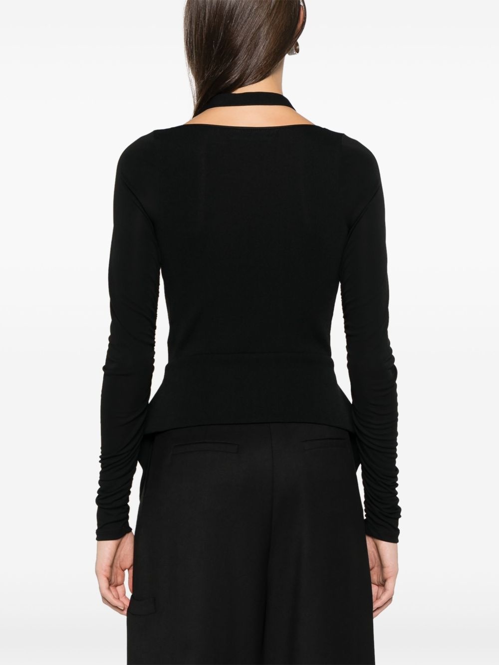 draped jersey cardigan - 4