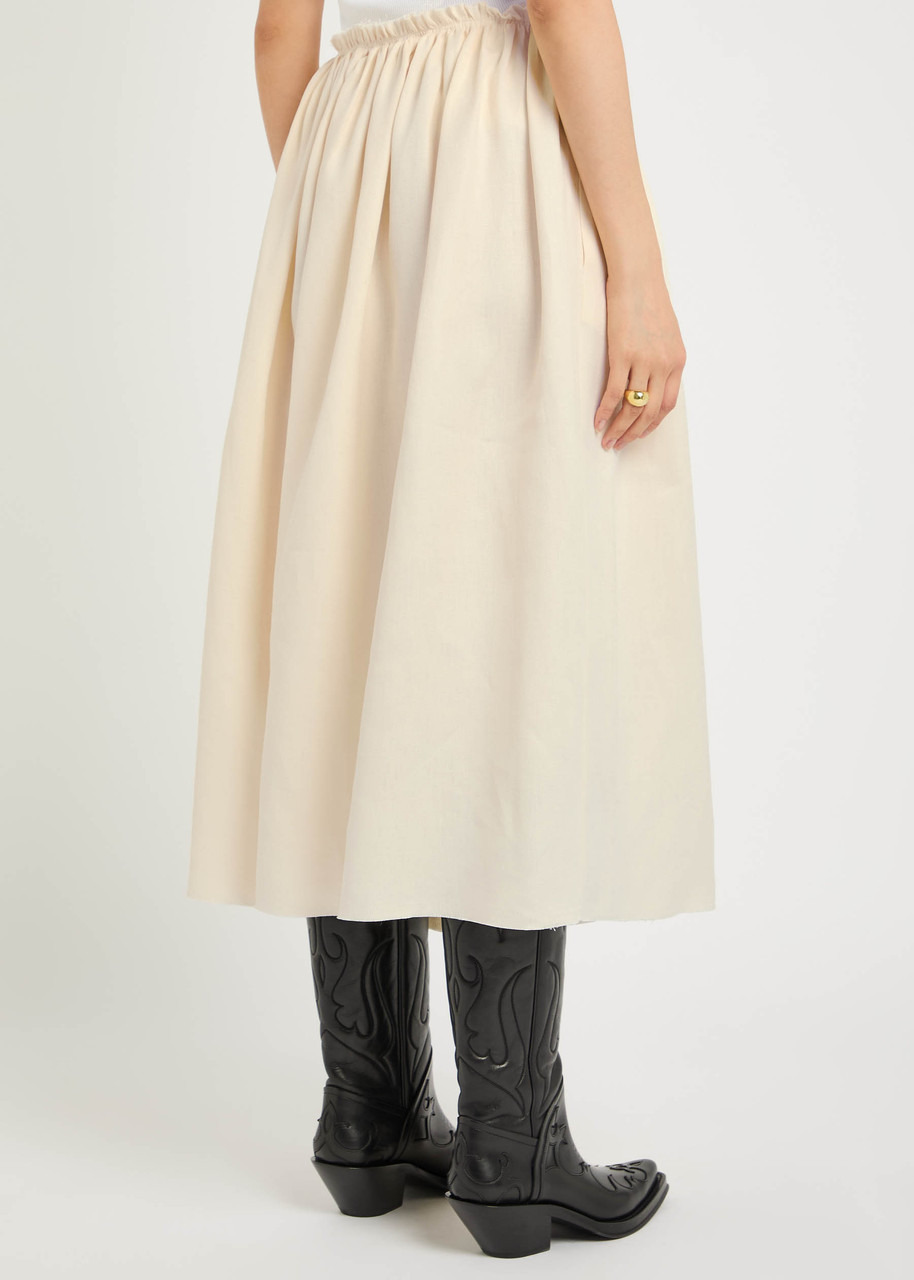 Gabriela Hearst Chiara Linen Midi Skirt - 3