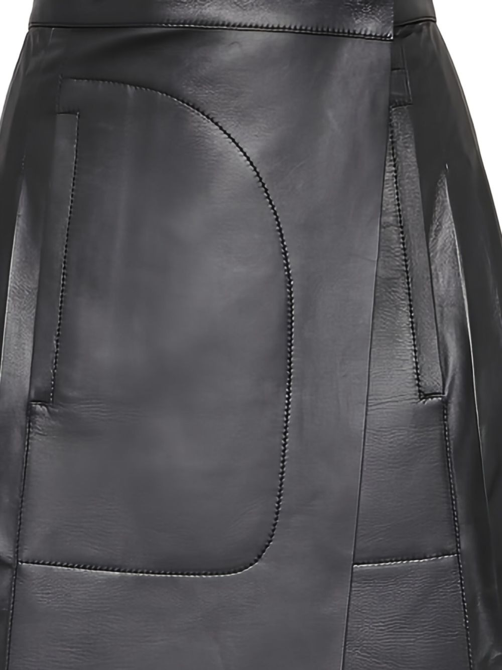 pleated leather midi skirt - 2