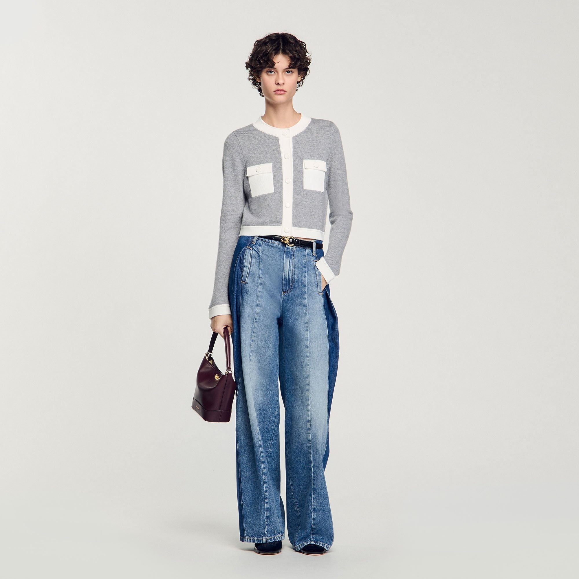 TWO-TONE CARDIGAN - 1