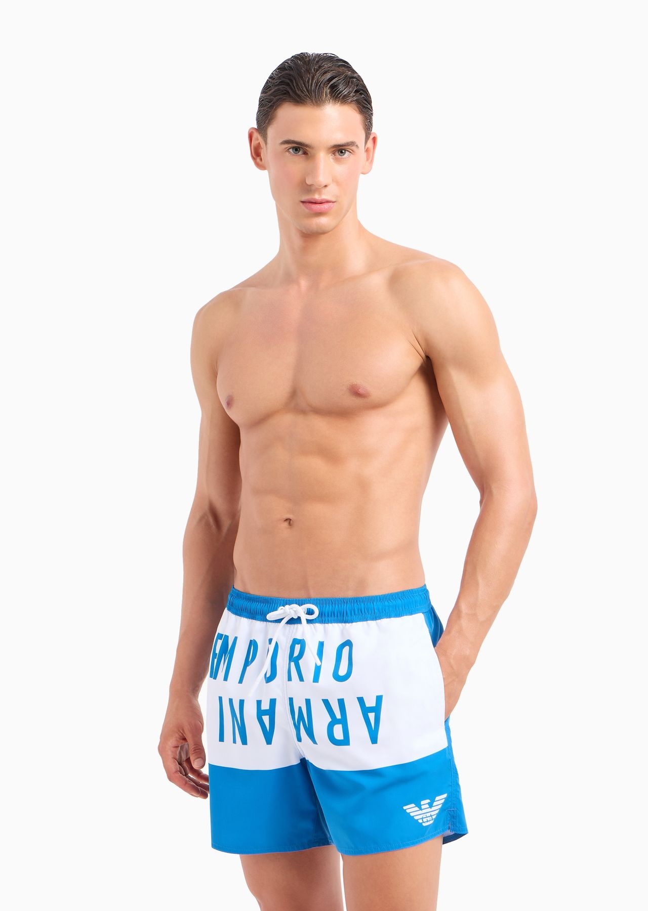 ASV recycled-fabric swim shorts with bold logo band - 2