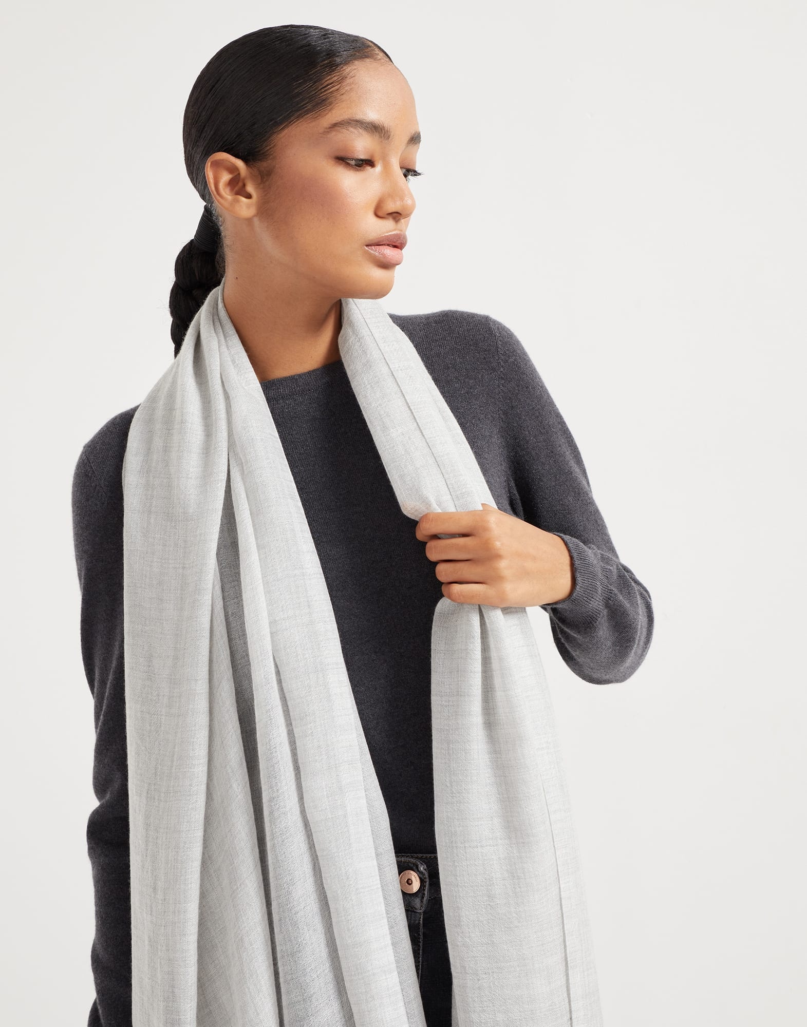 Cashmere and silk scarf - 4