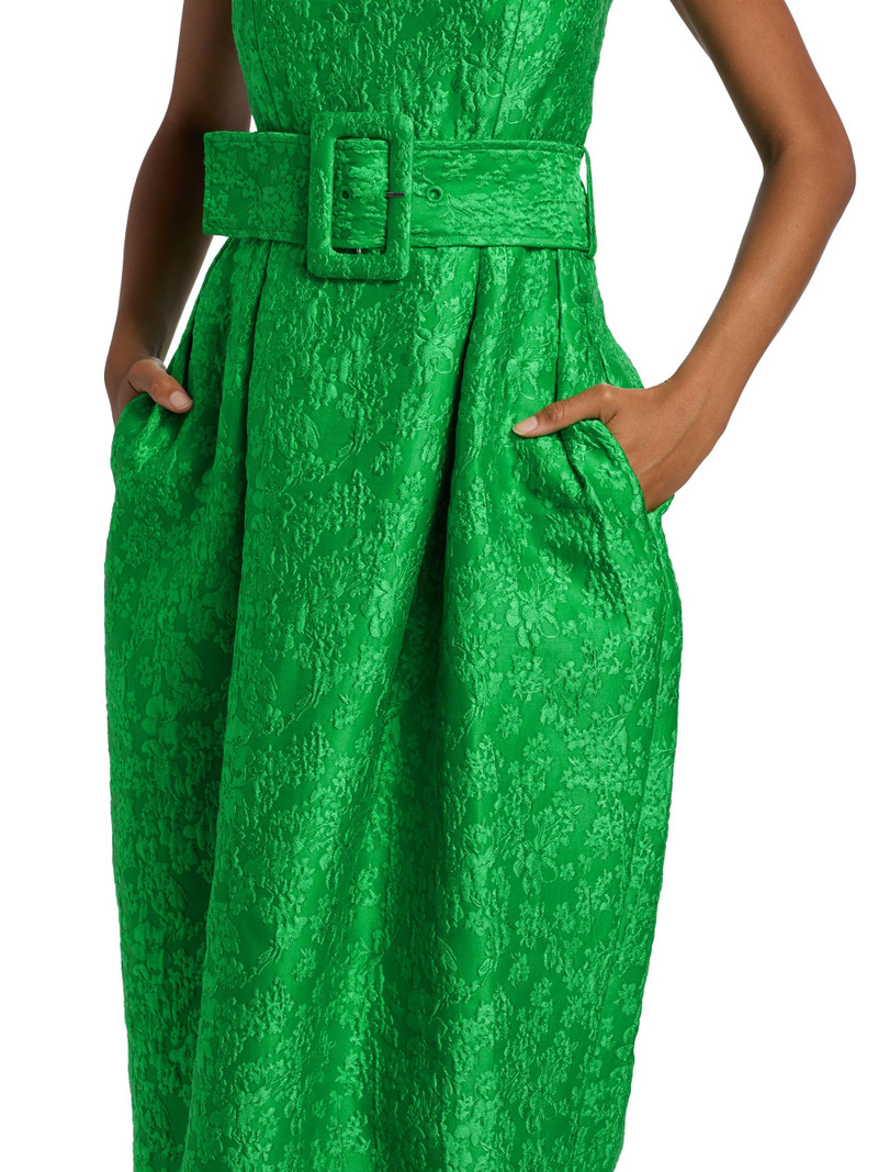 Women's Artichoke Belted Cocktail Dress - Emerald 6
