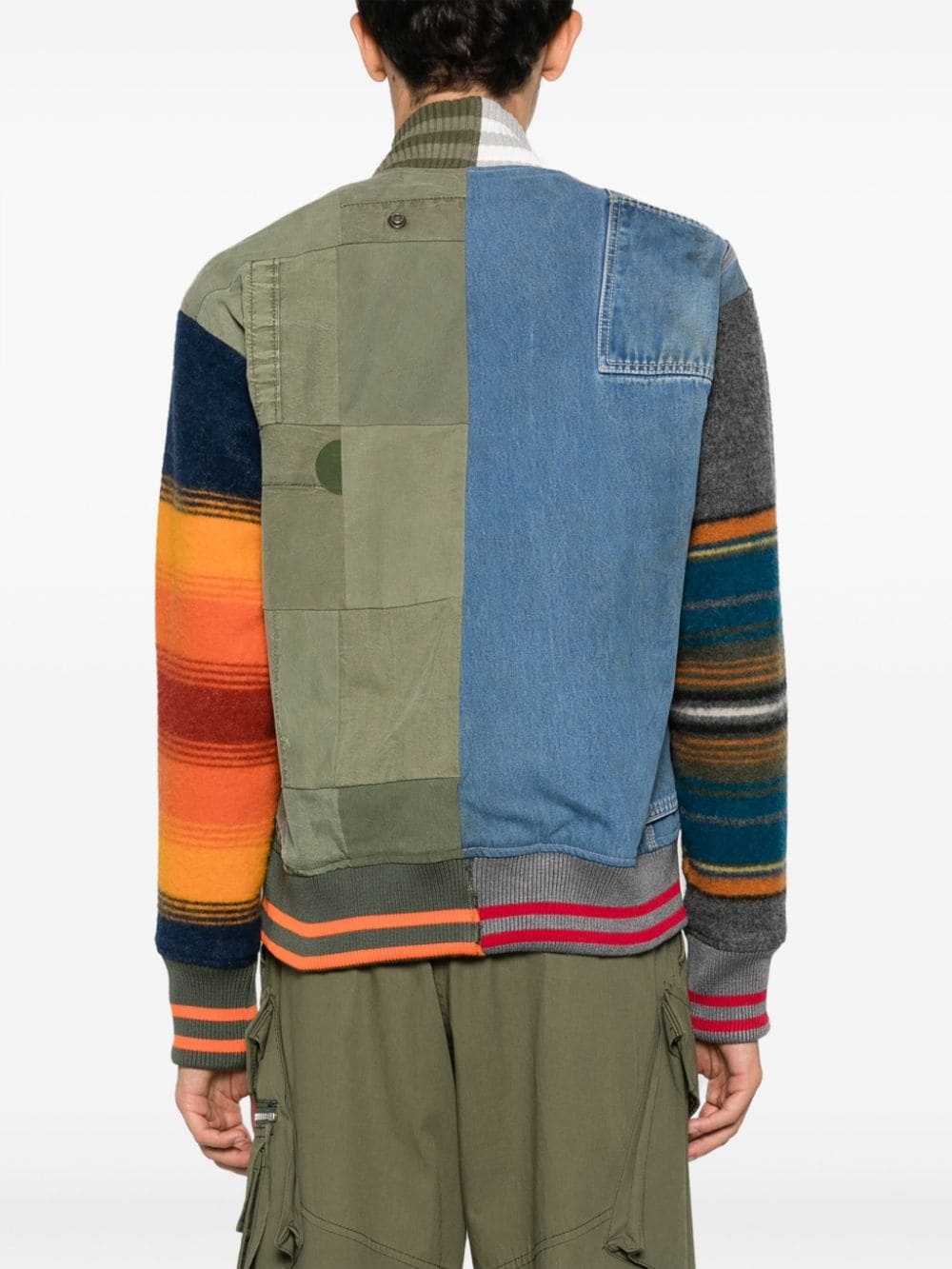 colour-block panelled bomber jacket - 4